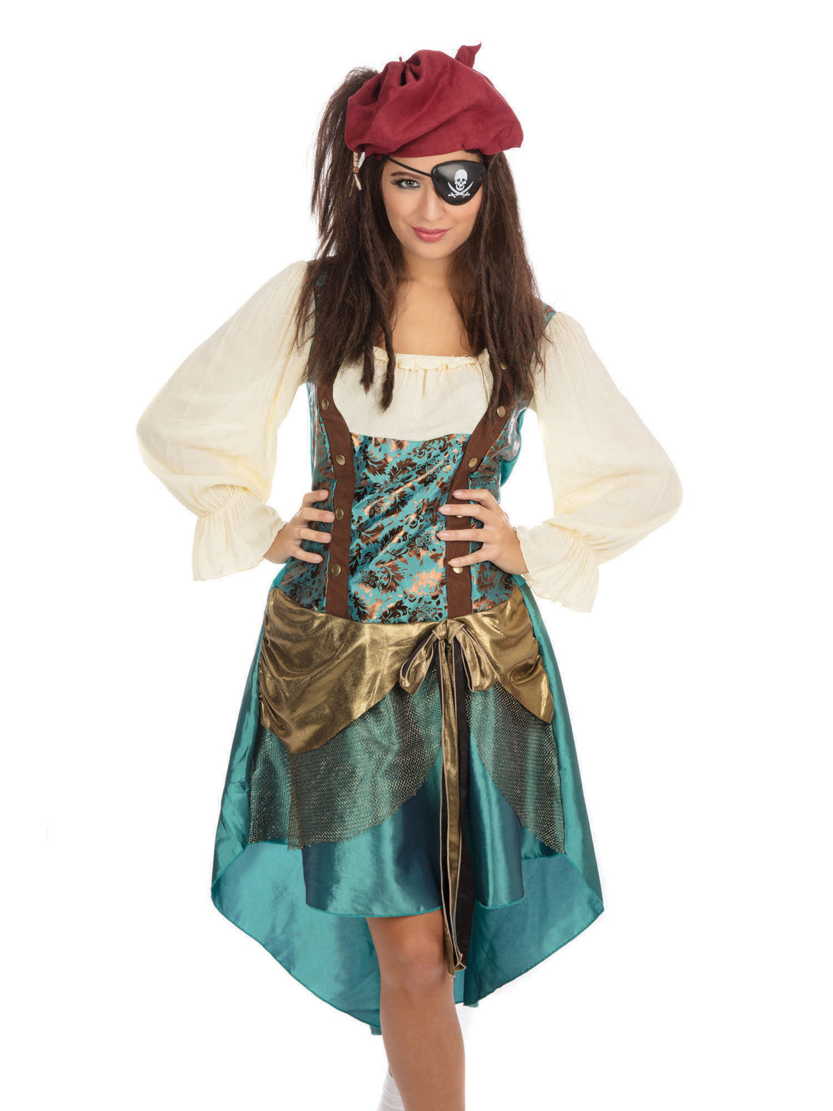Rubies Piraten-Set mit Bandana, Perücke und Augenklappe für Erwachsene