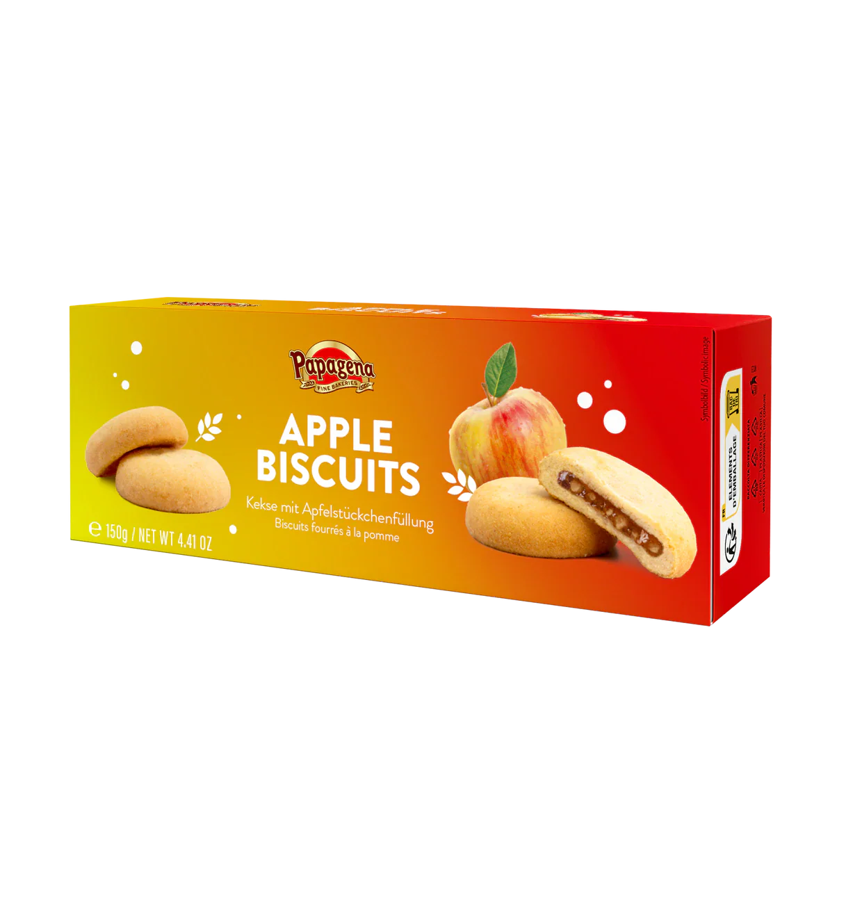 Papagena Biscuits mit Apfelfüllung 150g – Produktansicht