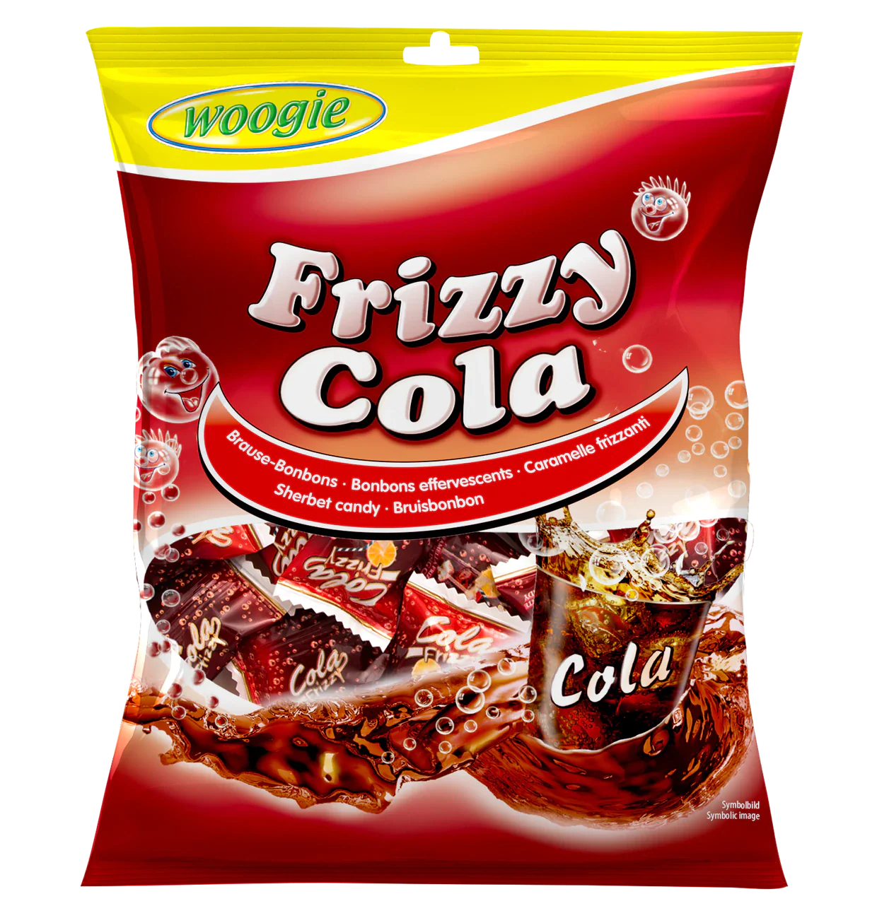 Woogi Bonbons Frizzy Cola 170g Das prickelt ganz schön gefüllt mit Brausepulver