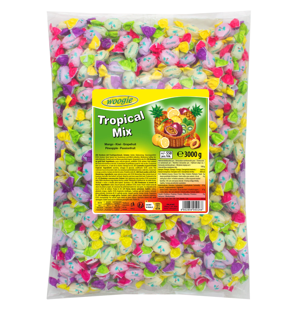Bonbons Tropical Mix 3kg Wurfmaterial zur Fasnacht