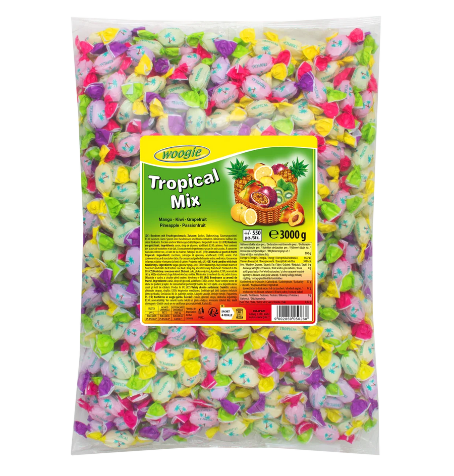 Woogie Tropical Mix Bonbons und Kaubonbons 3 kg Beutel – Produktansicht
