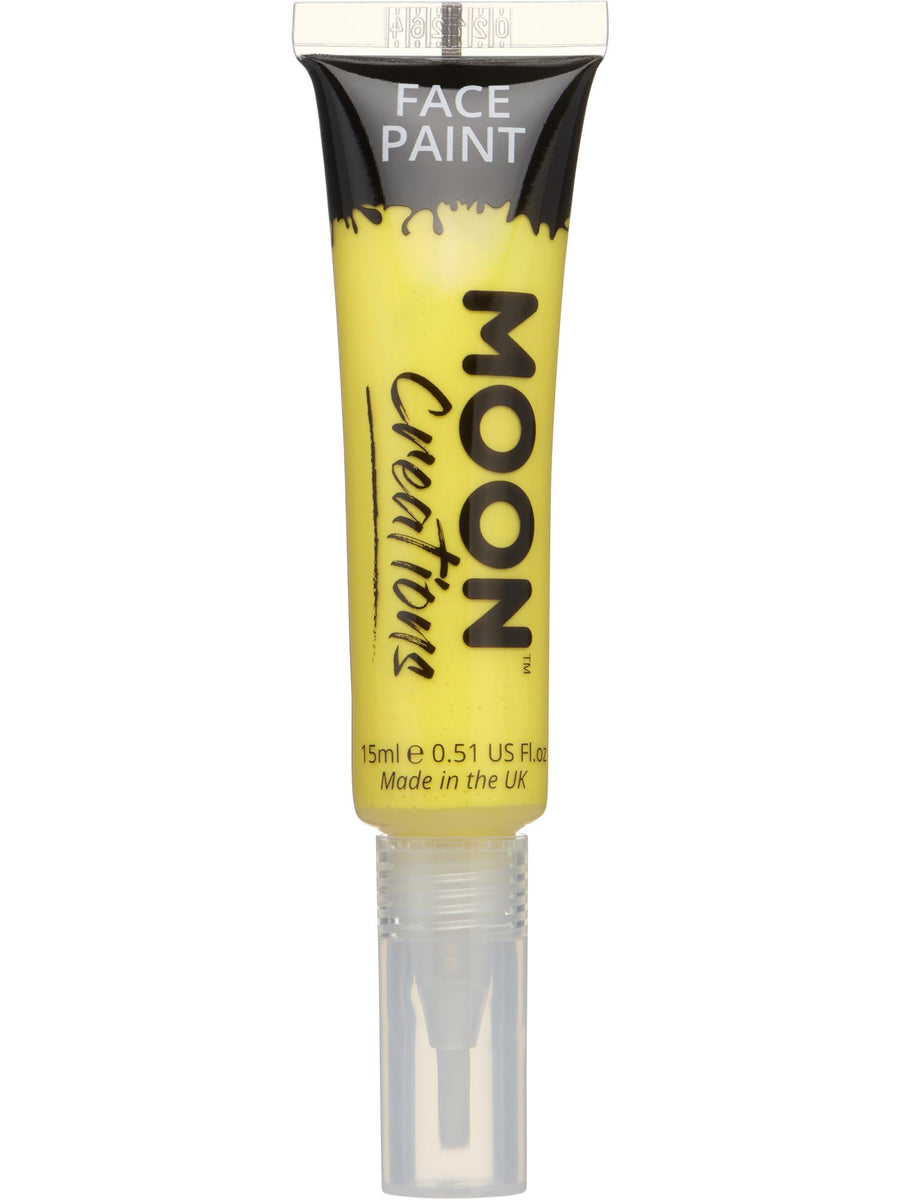 Smiffys Moon Creations Gesichts- und Körperfarbe Gelb 15 ml mit Pinsel