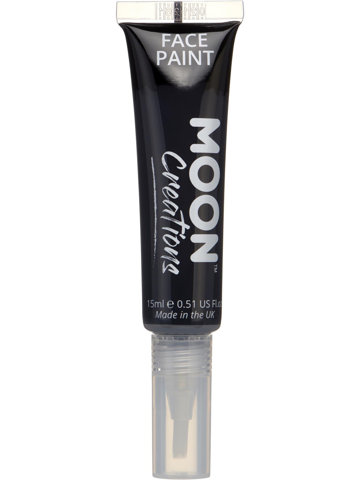 Smiffys Moon Creations Face & Body Paint schwarz 15 ml mit Pinselapplikator