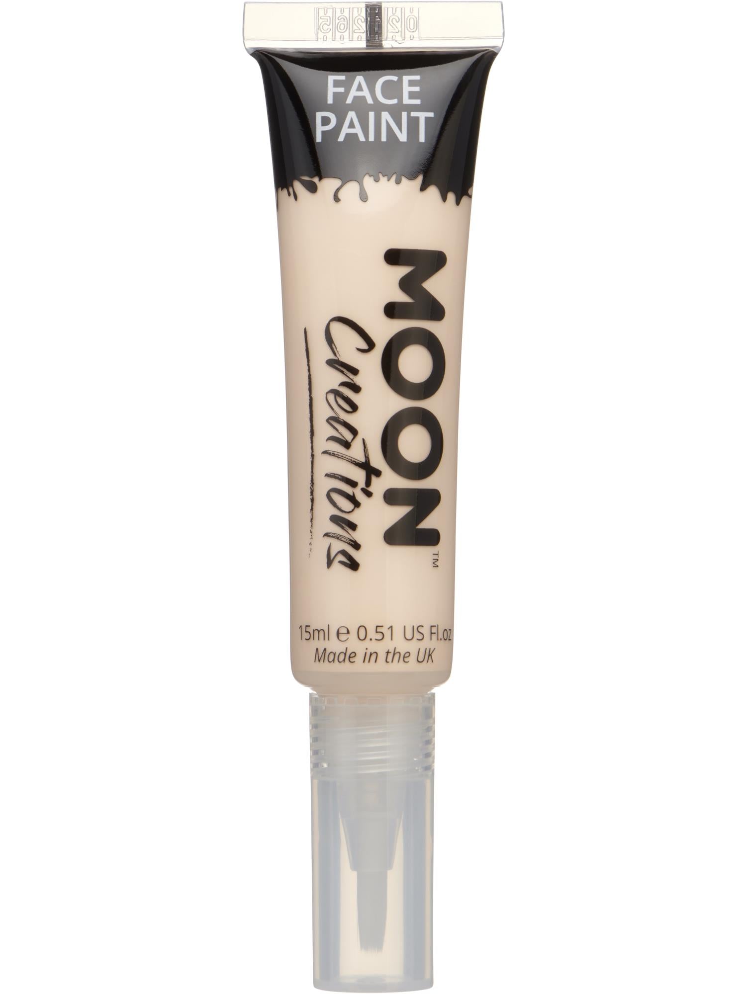 Smiffys Moon Creations Gesichts- und Körperfarbe Pale Skin 15 ml mit Pinsel-Applikator