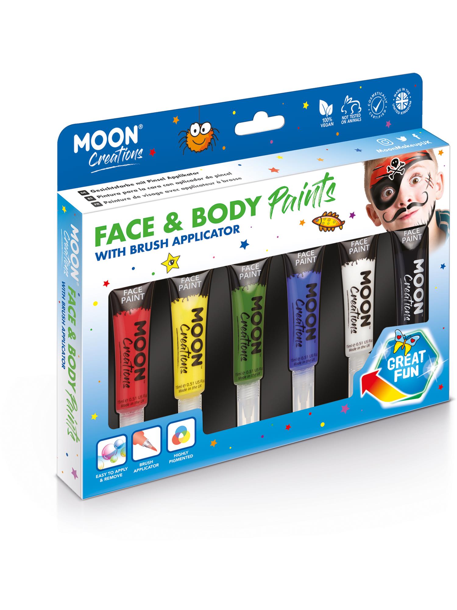 Smiffys Moon Creations Face & Body Paints 15 ml mit Pinsel