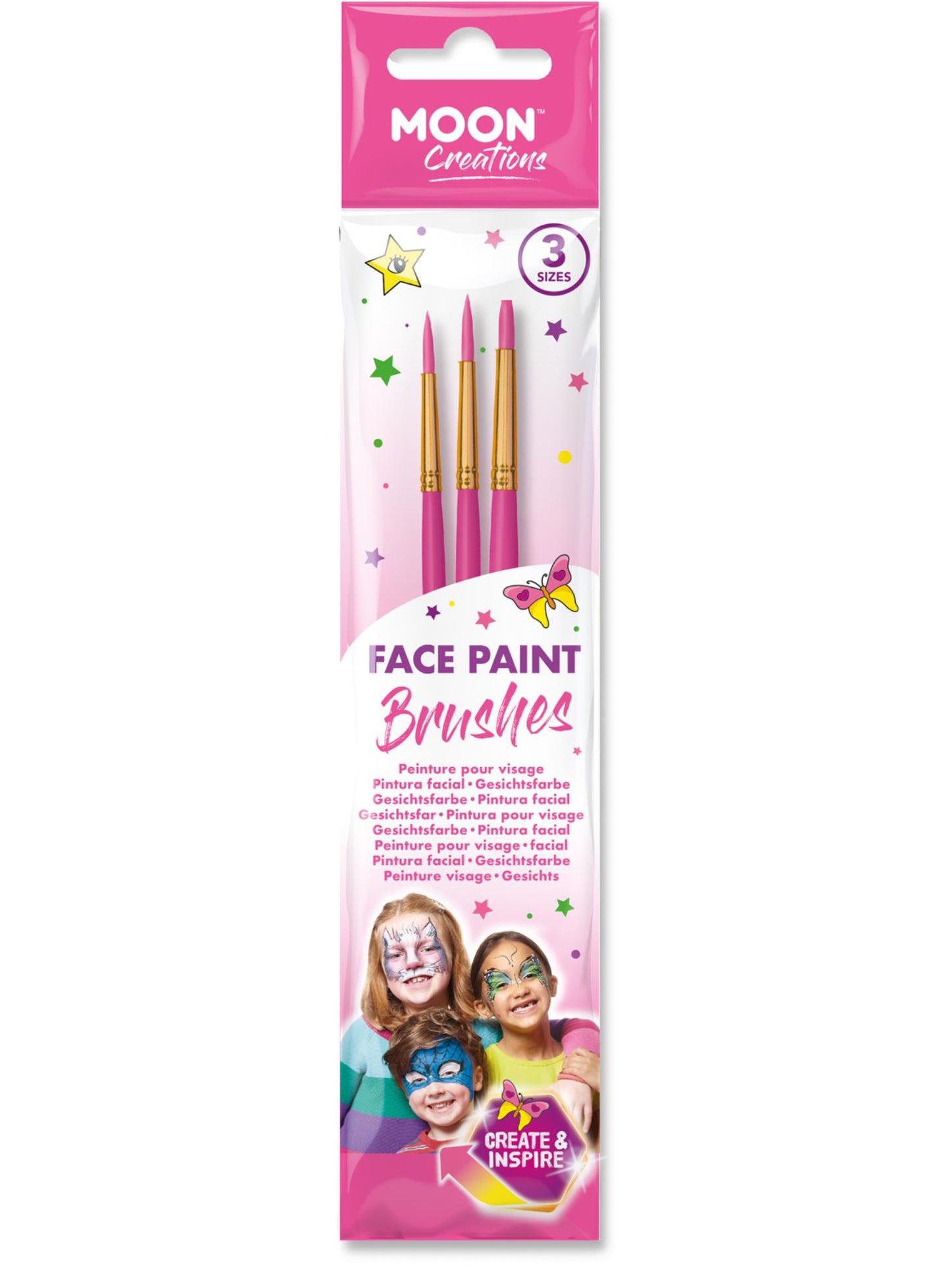 Smiffys Moon Creations Face Paint Brushes, Pink CD für Unisex
