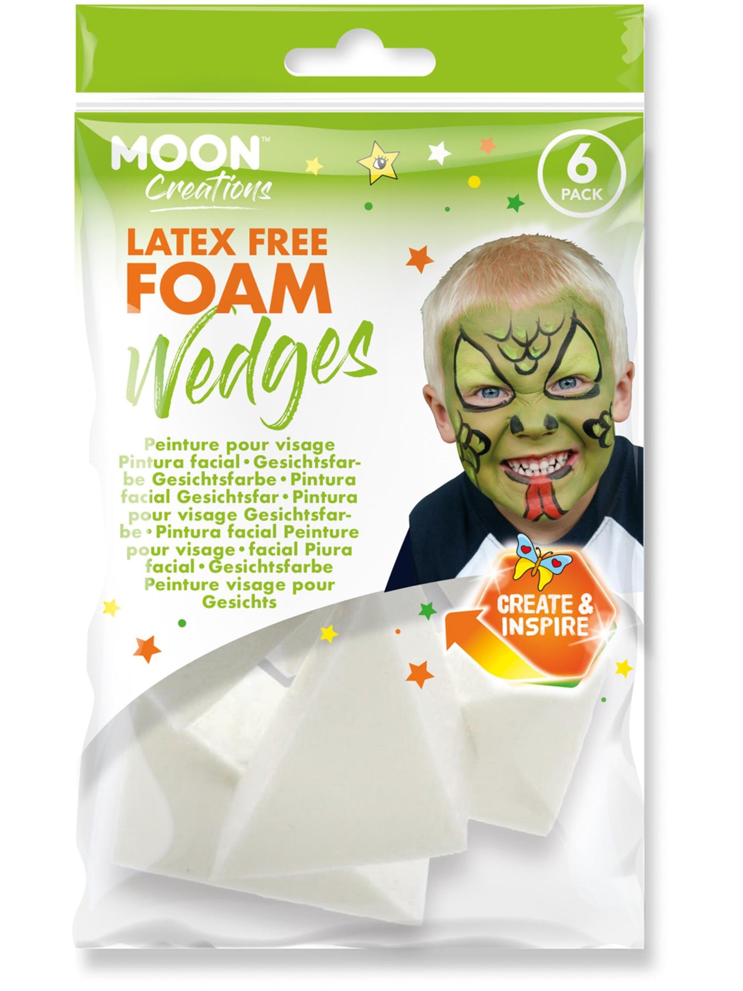 Smiffys Moon Creations Latex Free Foam Wedge aus latexfreiem Schaumstoff, 6 Packungen