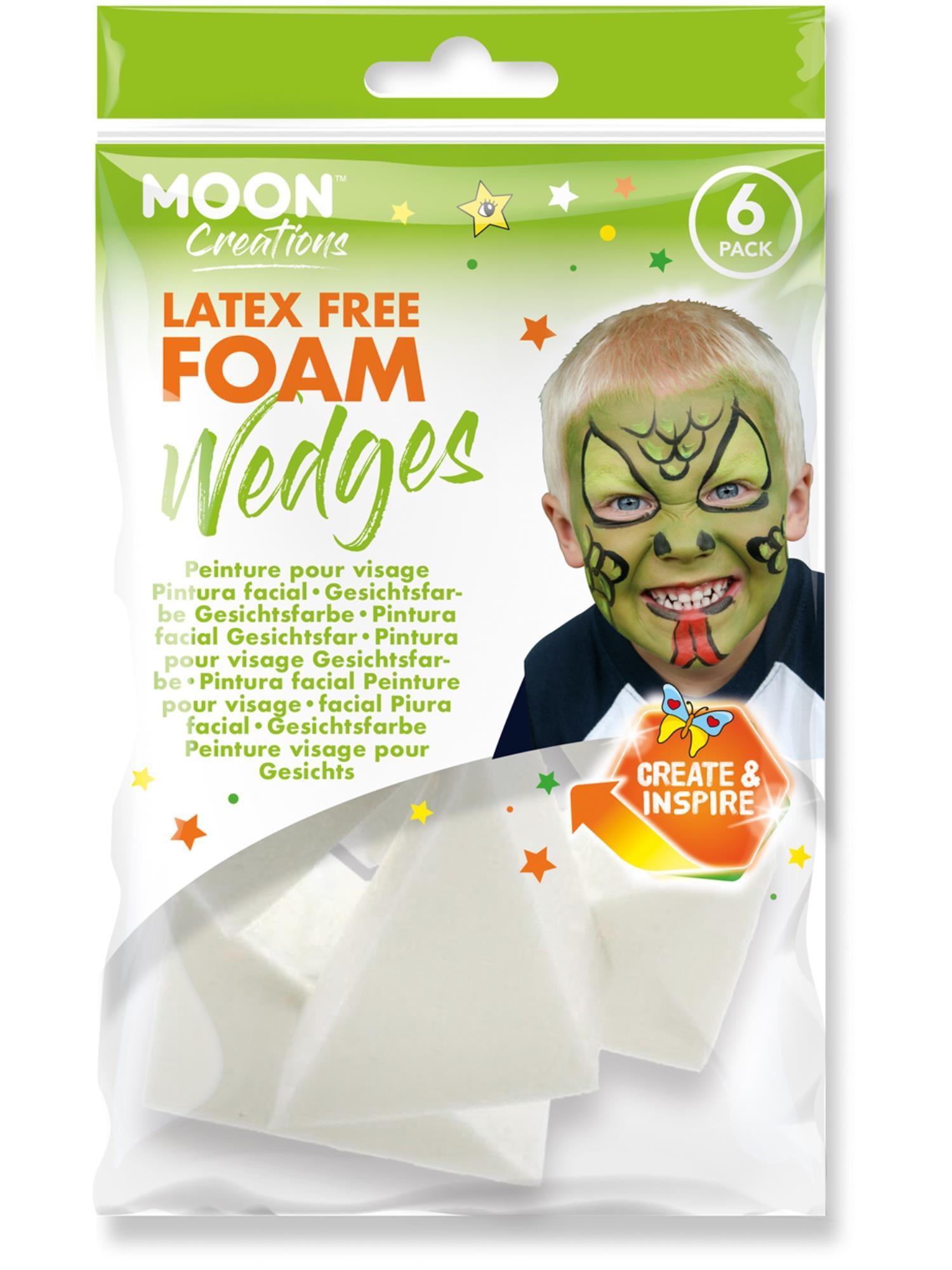 Smiffys Moon Creations Latex Free Foam Wedge aus latexfreiem Schaumstoff, 6 Packungen