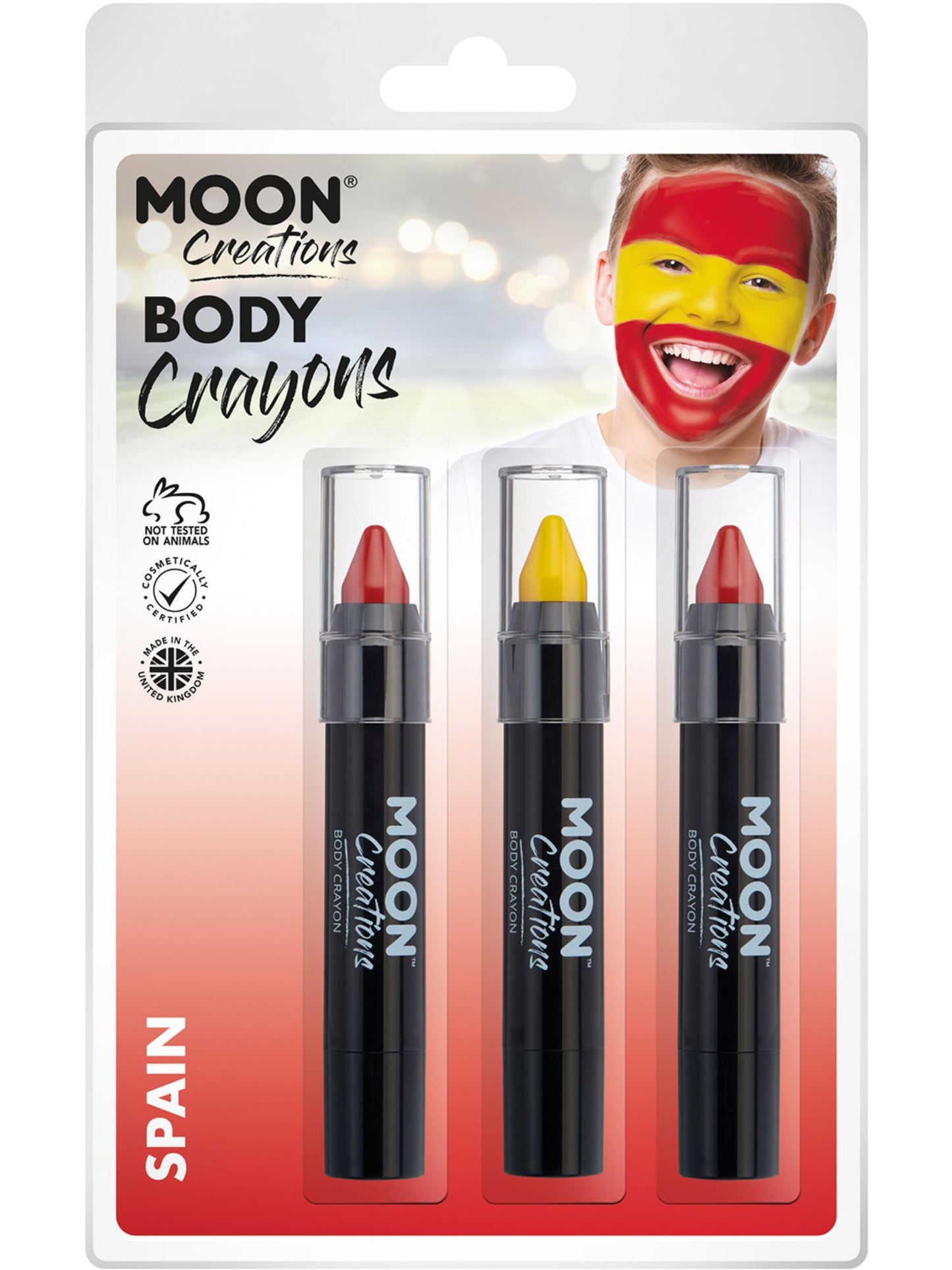 Smiffys Moon Creations Body Crayons in Spain Red, Yellow und Red