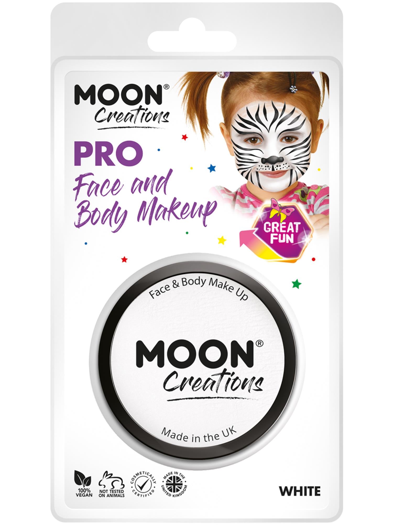 Smiffys Moon Creations Pro Face Paint Cake Pot Gesichtsfarbe Weiss 36 g