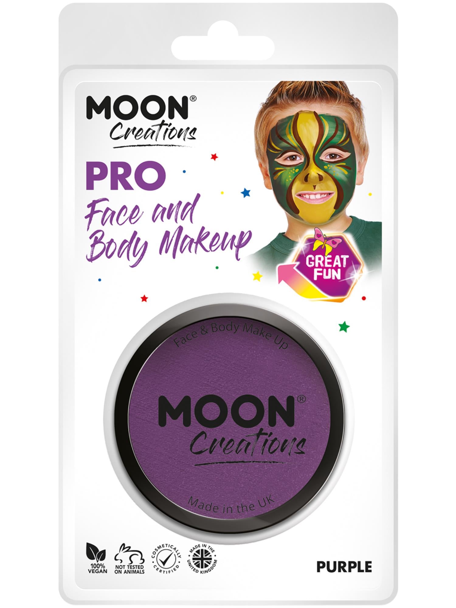 Smiffys Moon Creations Pro Face Paint Cake Pot Purple violette Gesichts- und Koerperschminke 36 g