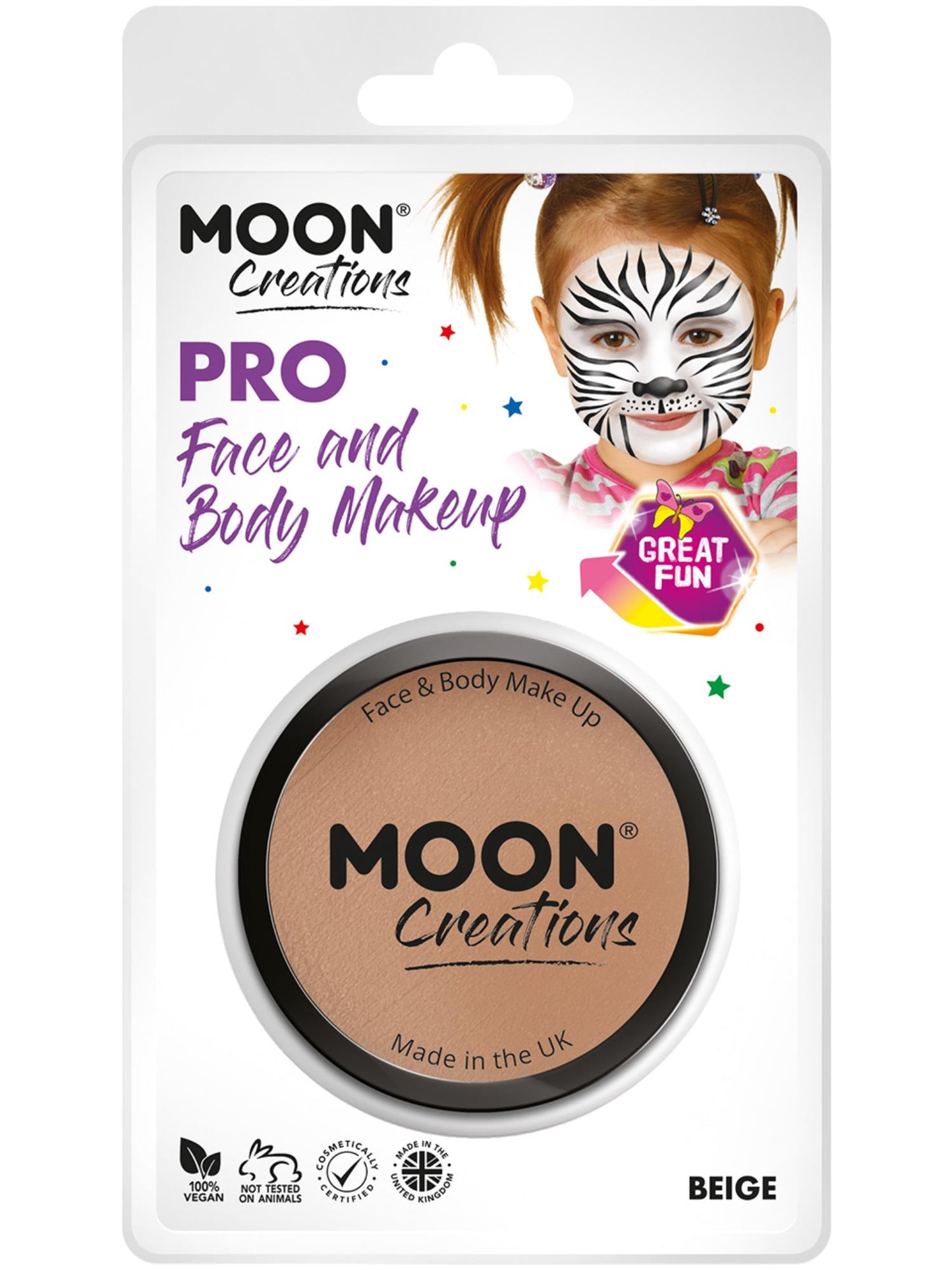 Smiffys Moon Creations Pro Face Paint Cake Pot Beige 36 g
