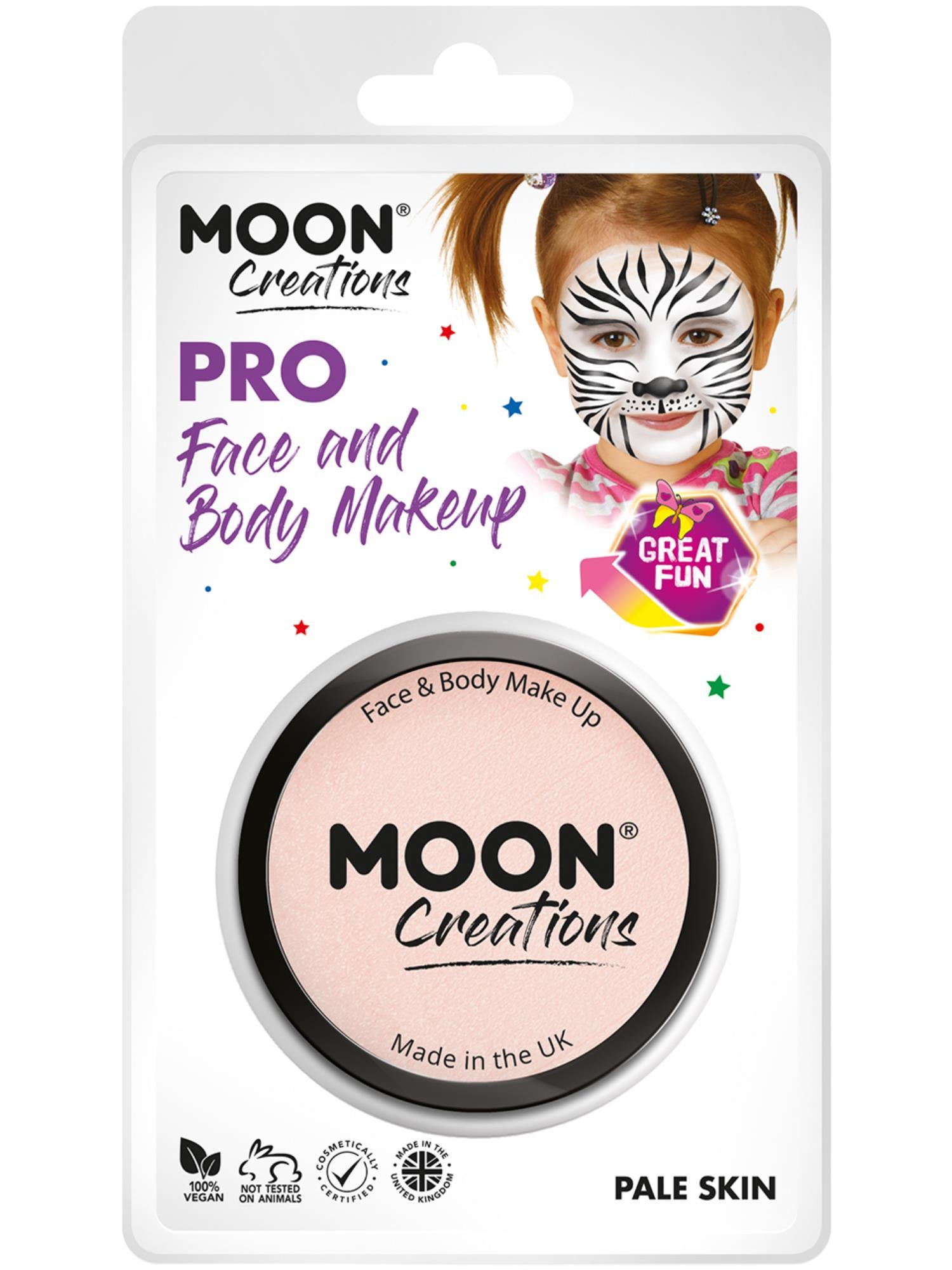 Smiffys Moon Creations Pro Face Paint Cake Pot Pale Skin 36 g