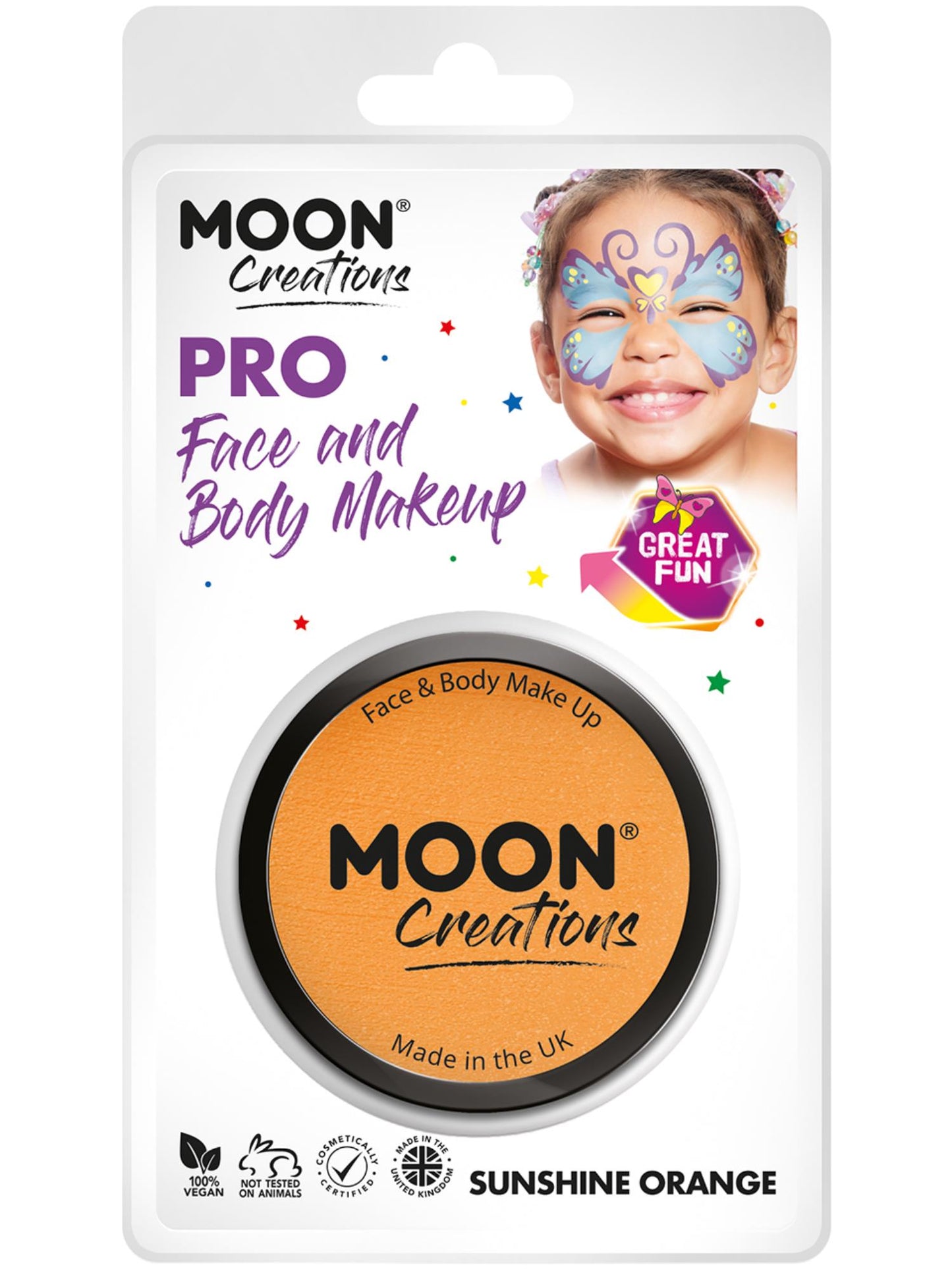 Smiffys Moon Creations Pro Face Paint Cake Pot Sunshine Orange 36 g