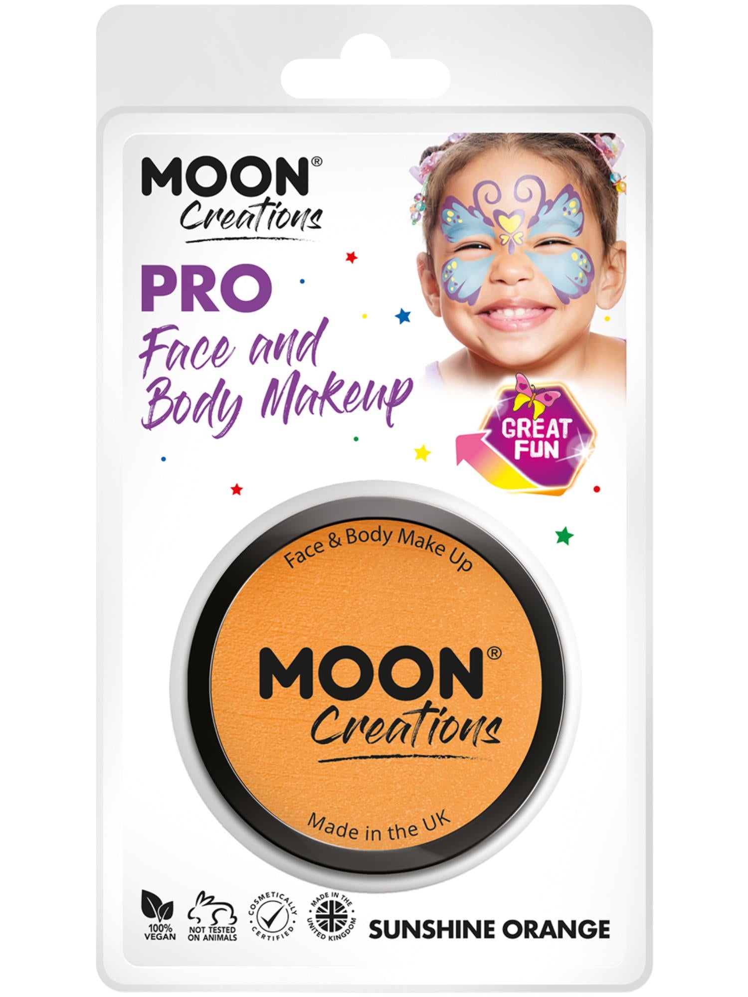 Smiffys Moon Creations Pro Face Paint Cake Pot Sunshine Orange 36 g