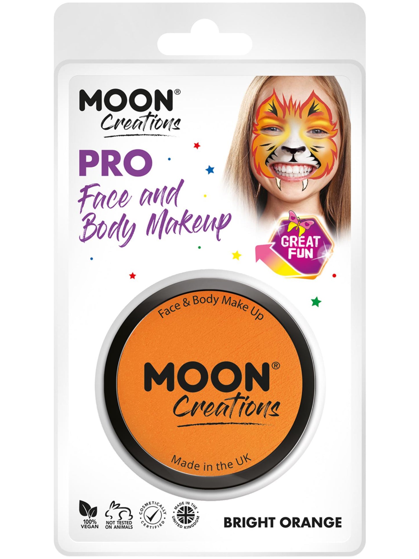 Smiffys Moon Creations Face Paint Cake Pot Bright Orange 36 g