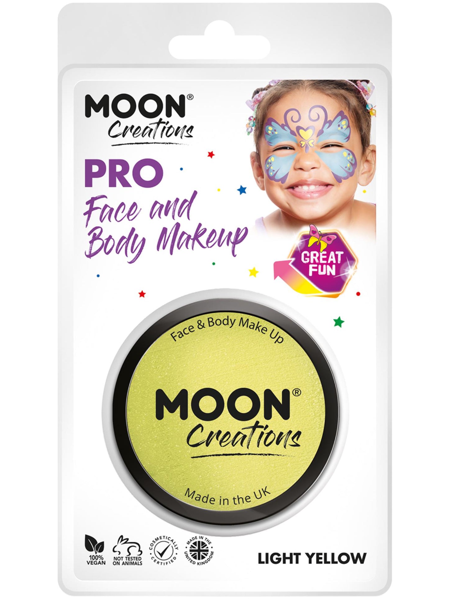 Smiffys Moon Creations Pro Face Paint Cake Pot Light Yellow 36 g