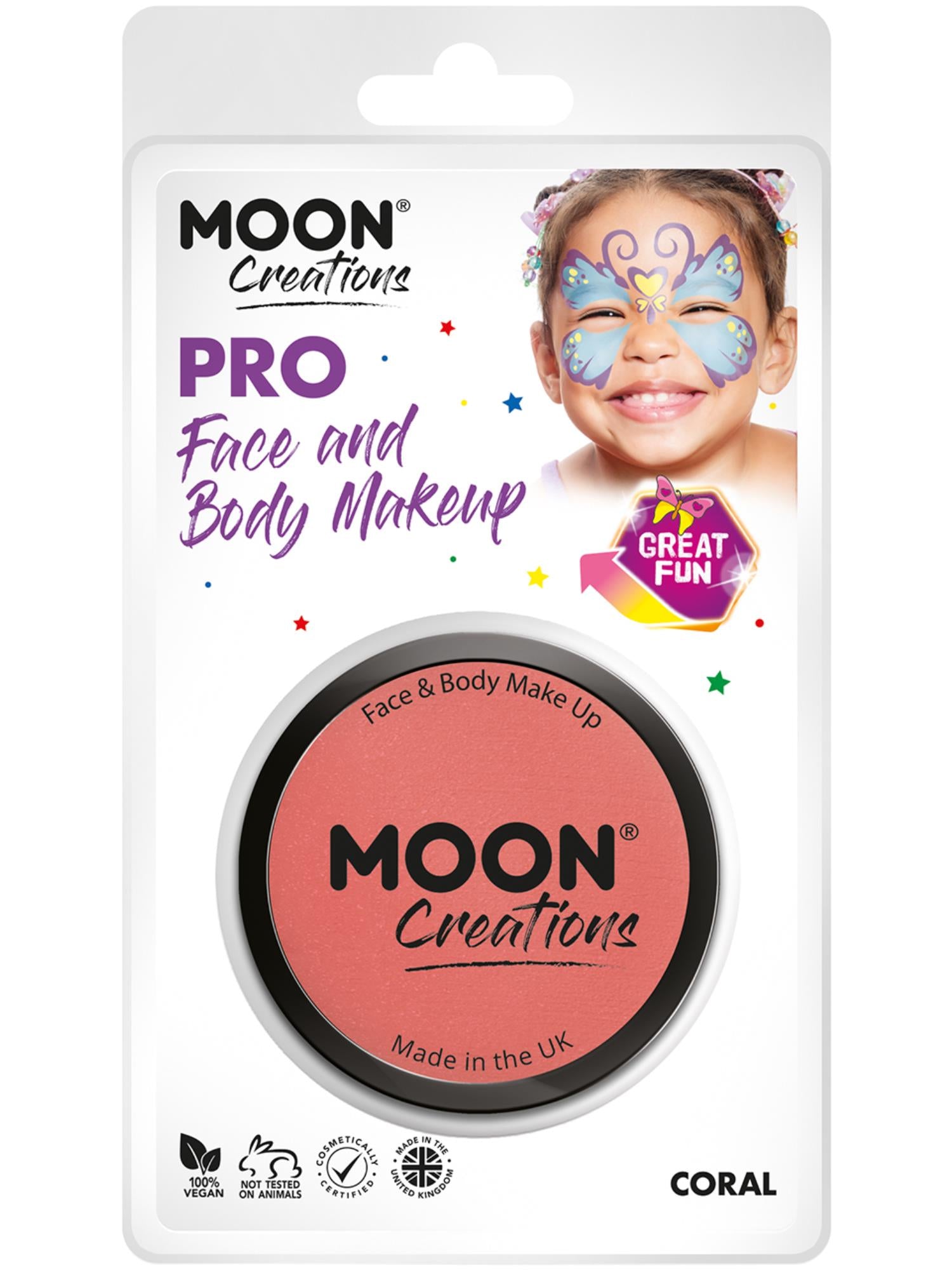 Smiffys Moon Creations Pro Face Paint Cake Pot Coral 36 g