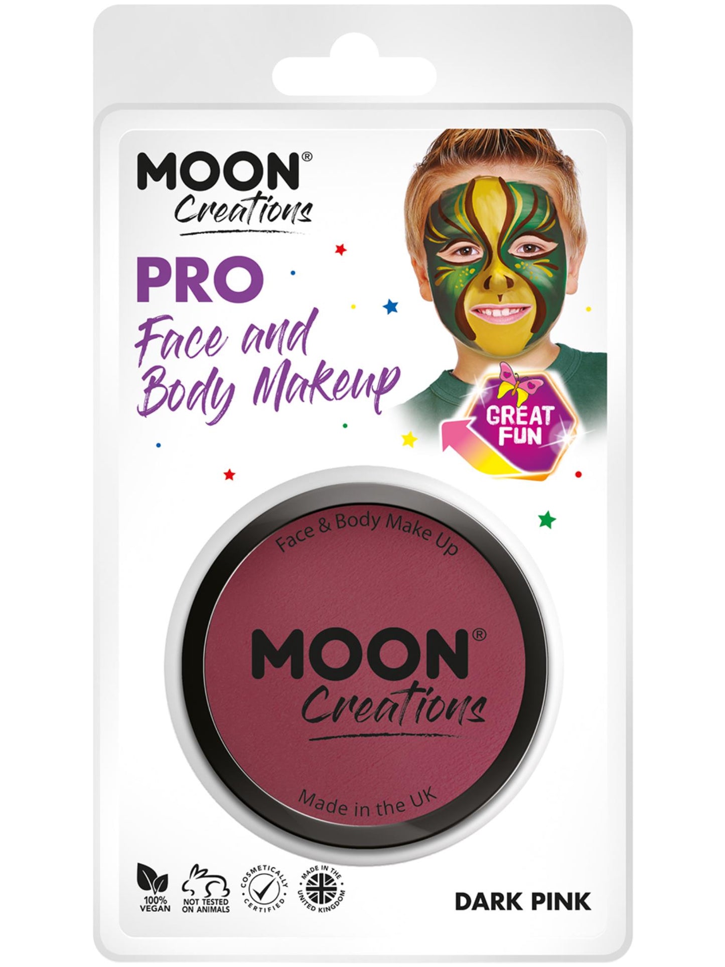 Smiffys Moon Creations Pro Face Paint Cake Pot Dark Pink 36 g