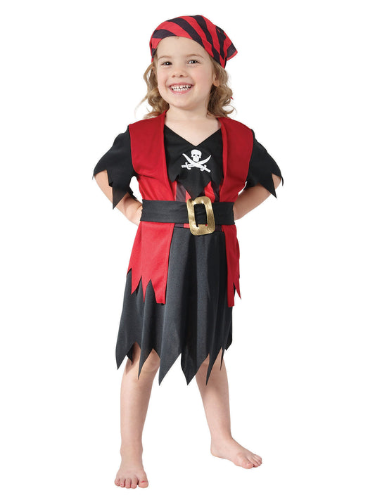 Rubies Piratenkostüm für Mädchen mit Kleid, Weste, Bandana und Gürtel