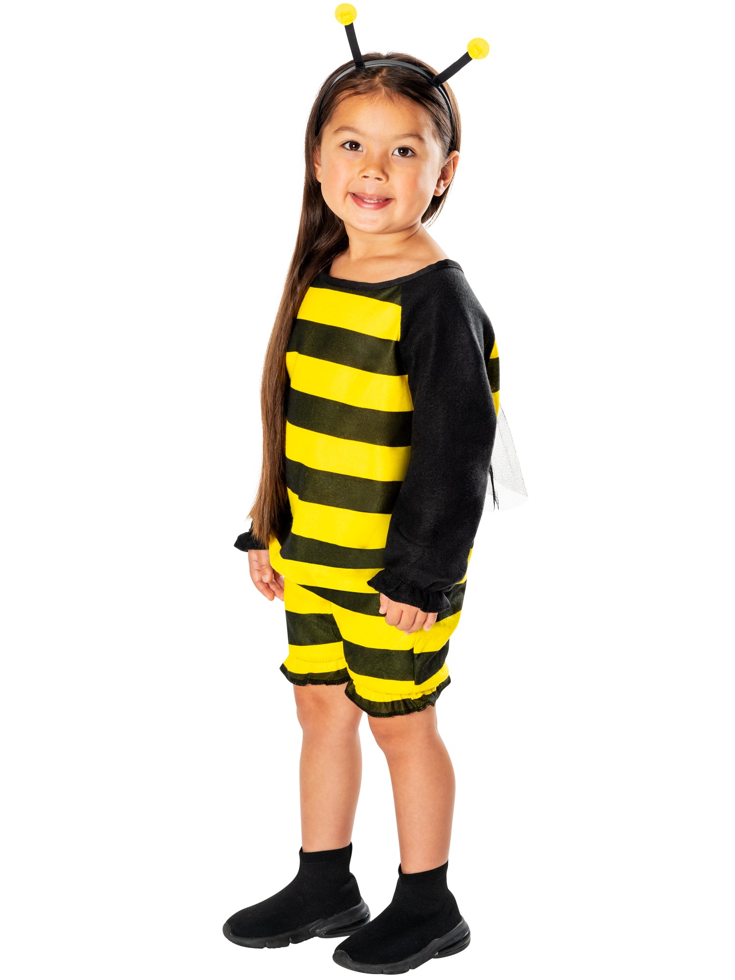 Rubies Bumble Bee Kinderkostüm für Mädchen mit Overall, Flügeln und Haarreif – Seitenansicht