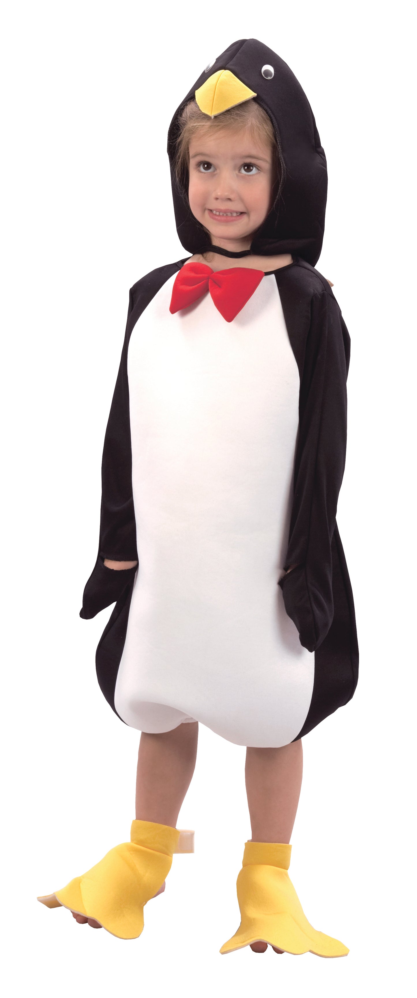 Rubies Pinguin Kinderkostüm Unisex mit Overall, Kapuze und Fussüberzügen – Detailansicht