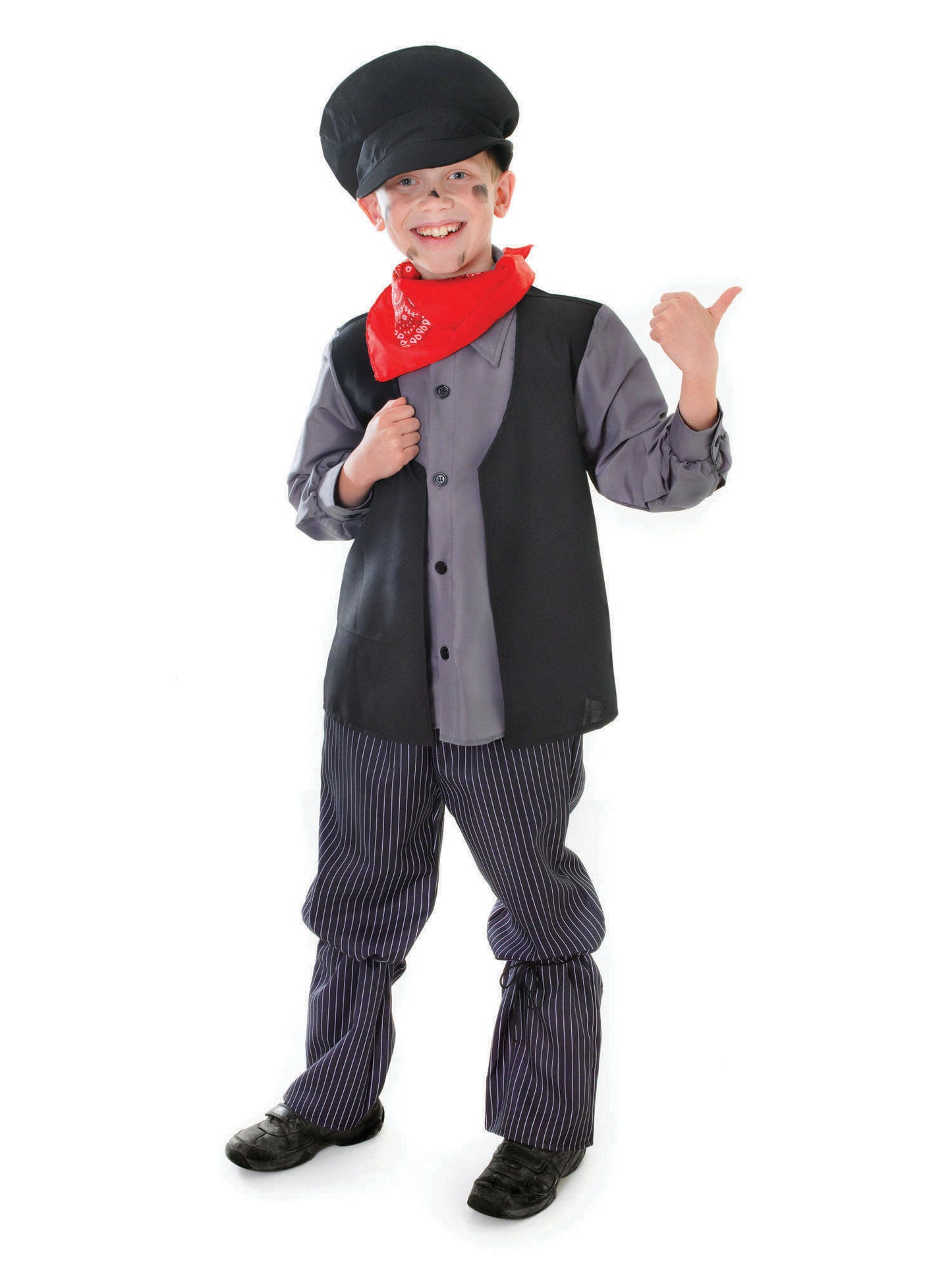 Rubies Schornsteinfeger-Kinderkostüm für Jungen mit Hemd, Weste, Hose, Hut und Schal