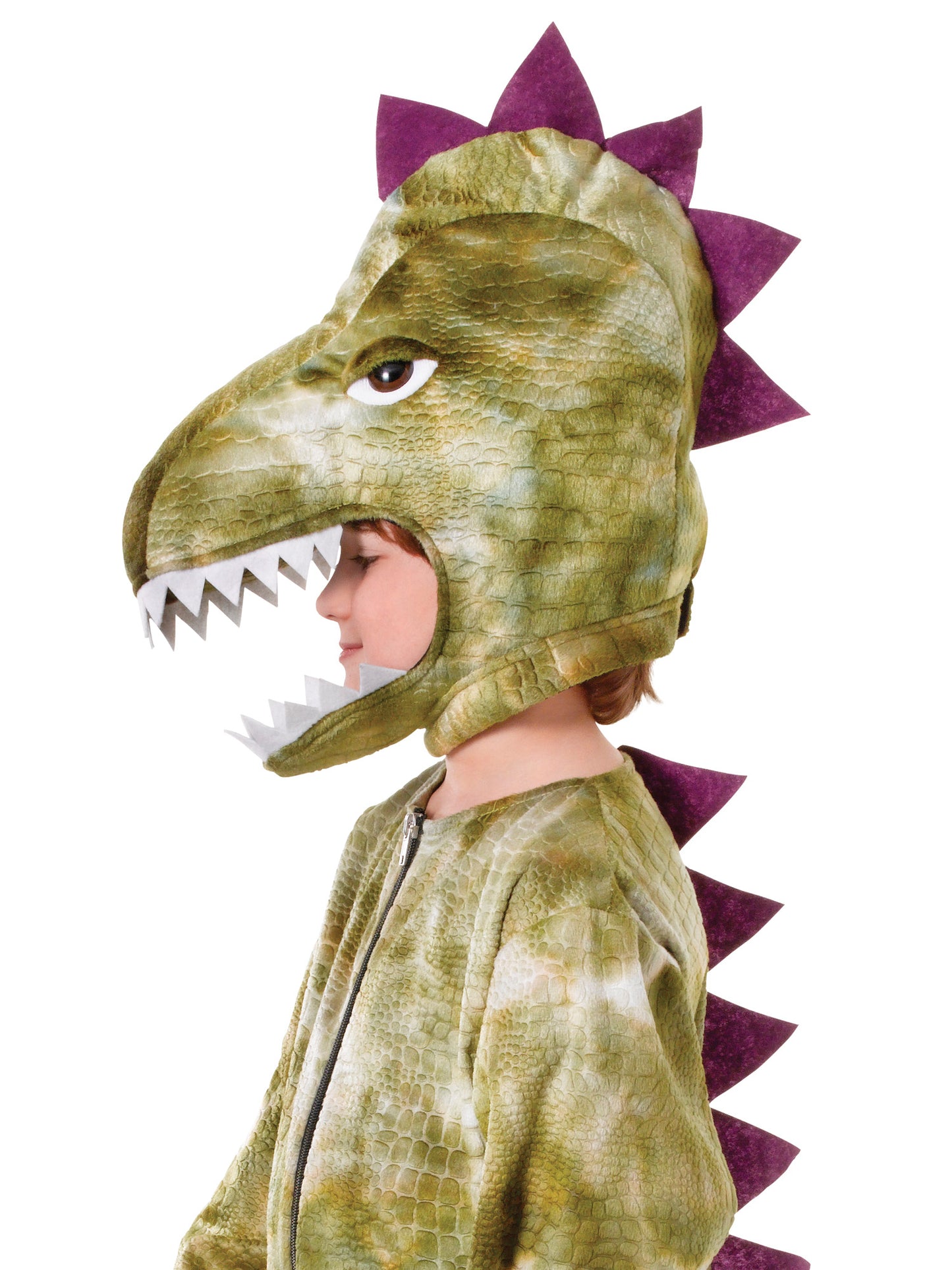 Rubies Dinosaurier Kinderkostüm für Jungen mit Overall und Kopfbedeckung – Detailansicht