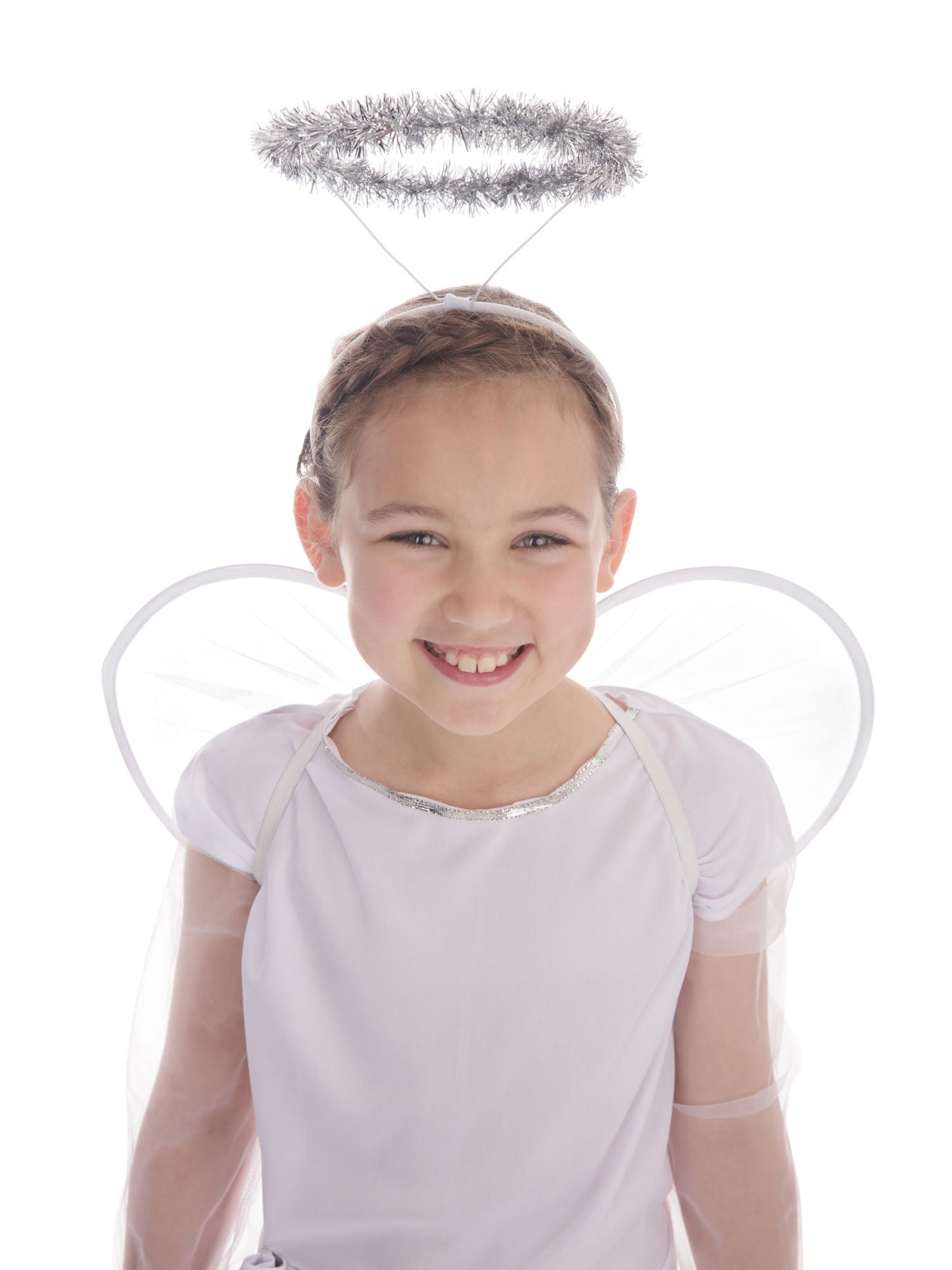 Rubies Angel Kinderkostüm für Mädchen mit Kleid, Halo und Flügeln – Detailansicht