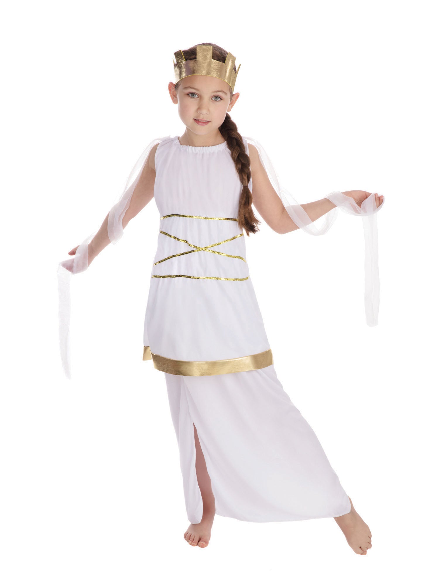 Rubies Grecian Kinderkostüm für Mädchen mit Oberteil Rock und Kopfschmuck – Produktansicht