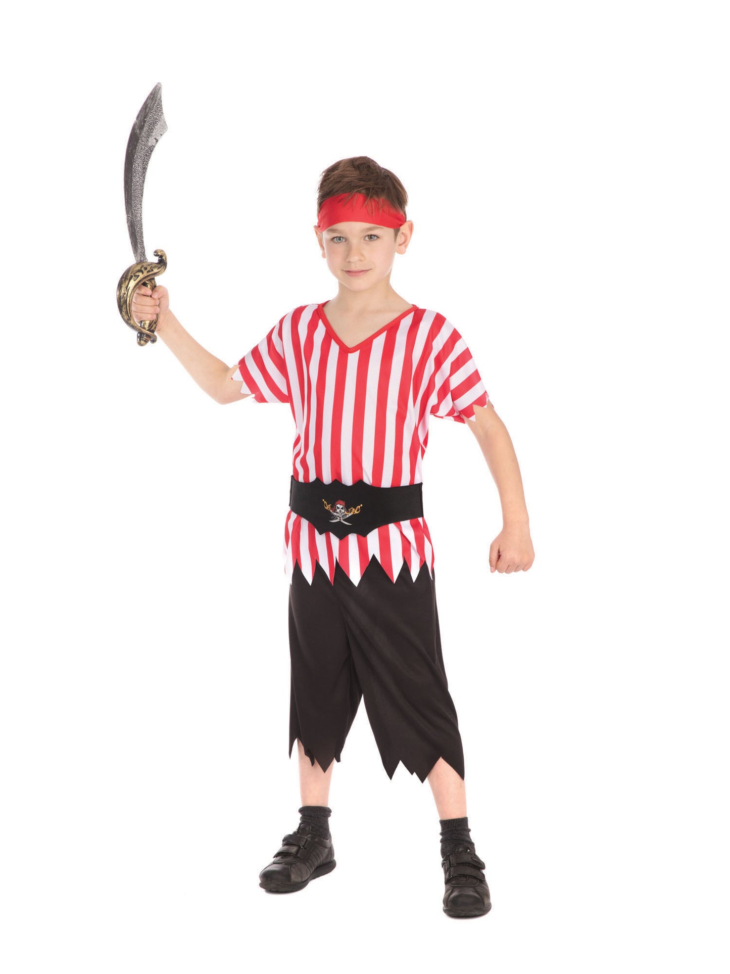 Rubies Pirate Boy Kinderkostüm für Jungen mit Hemd Hose Headband und Gürtel – Detailansicht