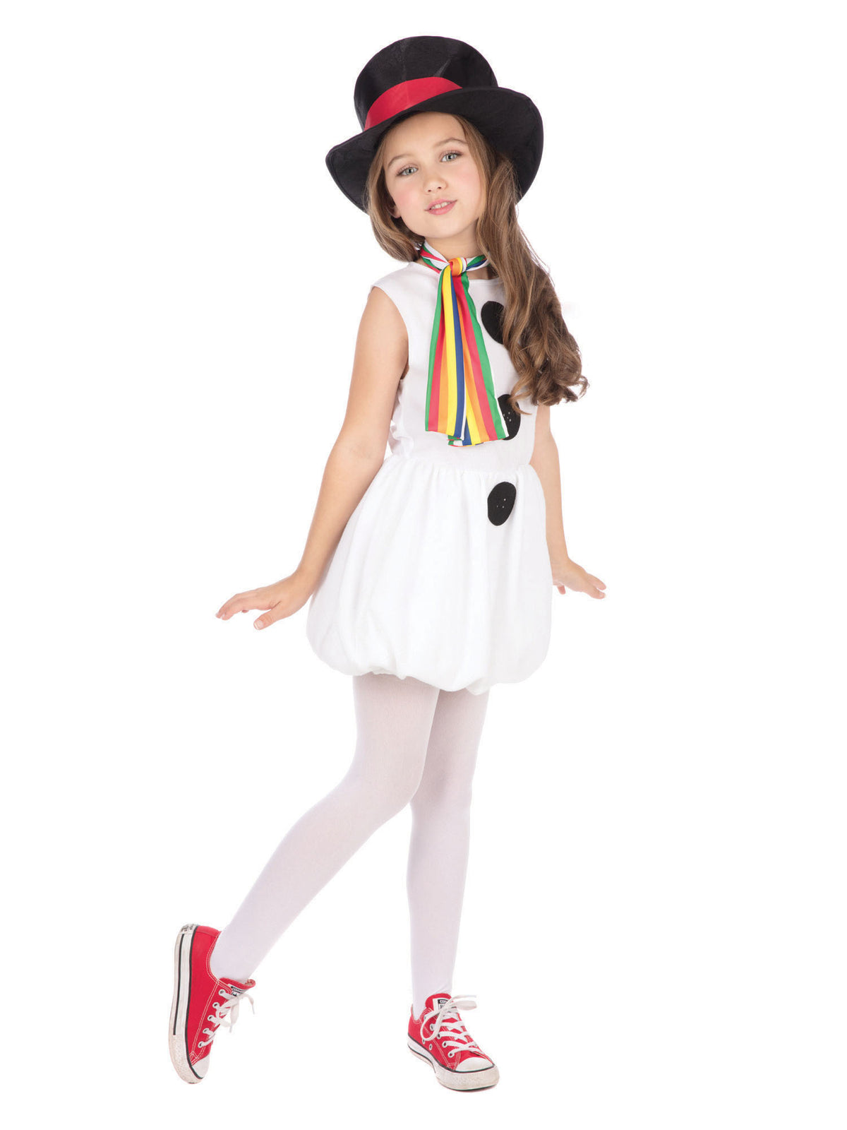 Rubies Snow Girl Kinderkostüm für Mädchen mit Kleid, Hut und Schal – Seitenansicht