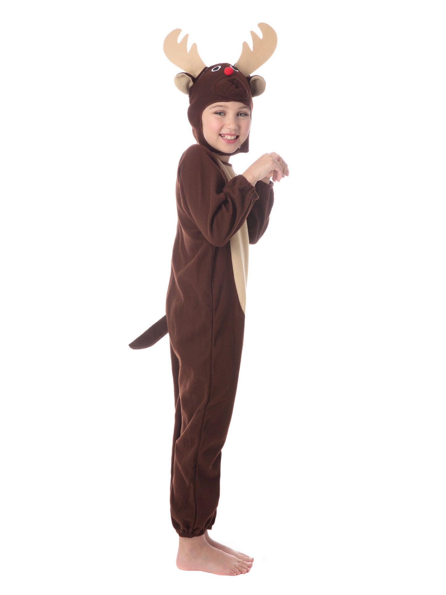 Rubies Reindeer Kinderkostüm Unisex mit Overall und Head-Teil – Detailansicht