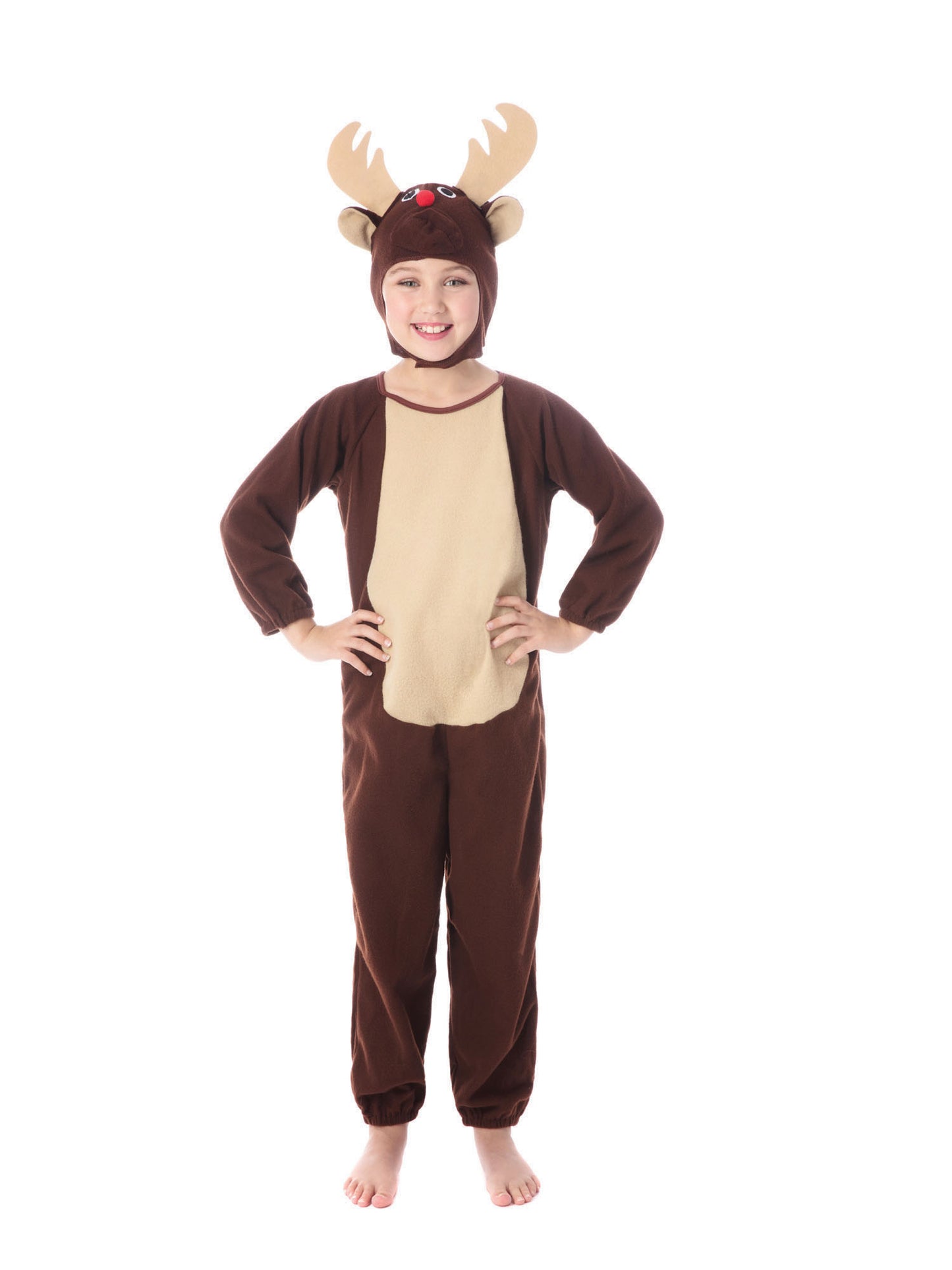 Rubies Reindeer Kinderkostüm Unisex mit Overall und Head-Teil – Seitenansicht