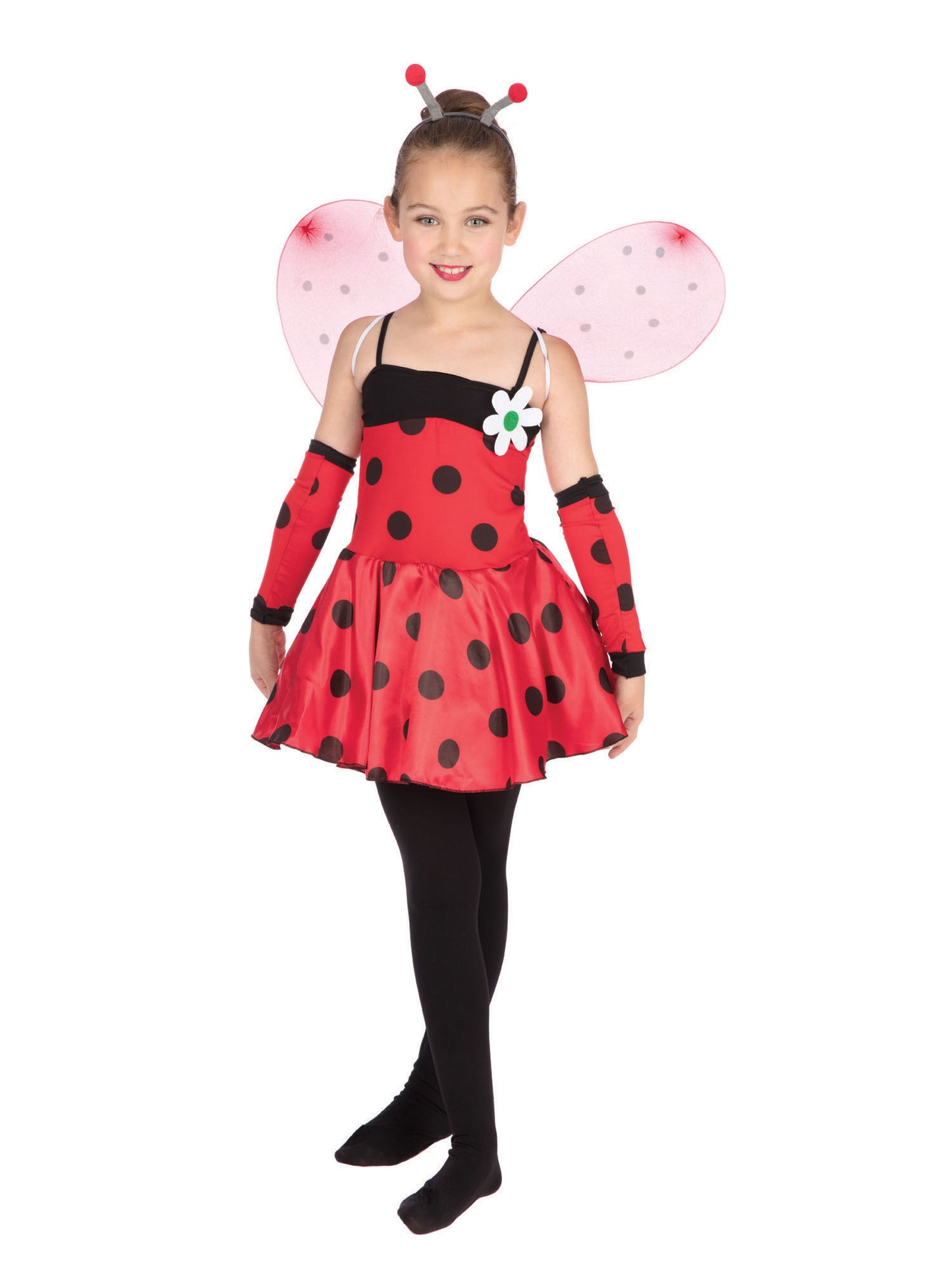Rubies Ladybug Kinderkostüm für Mädchen mit Kleid, Wings, Headpiece und Sleeves – Detailansicht