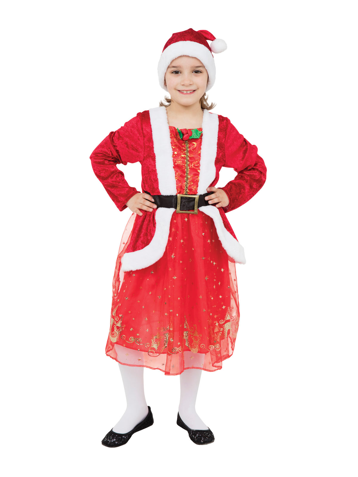 Rubies Santa Girl (M) Kinderkostüm für Mädchen