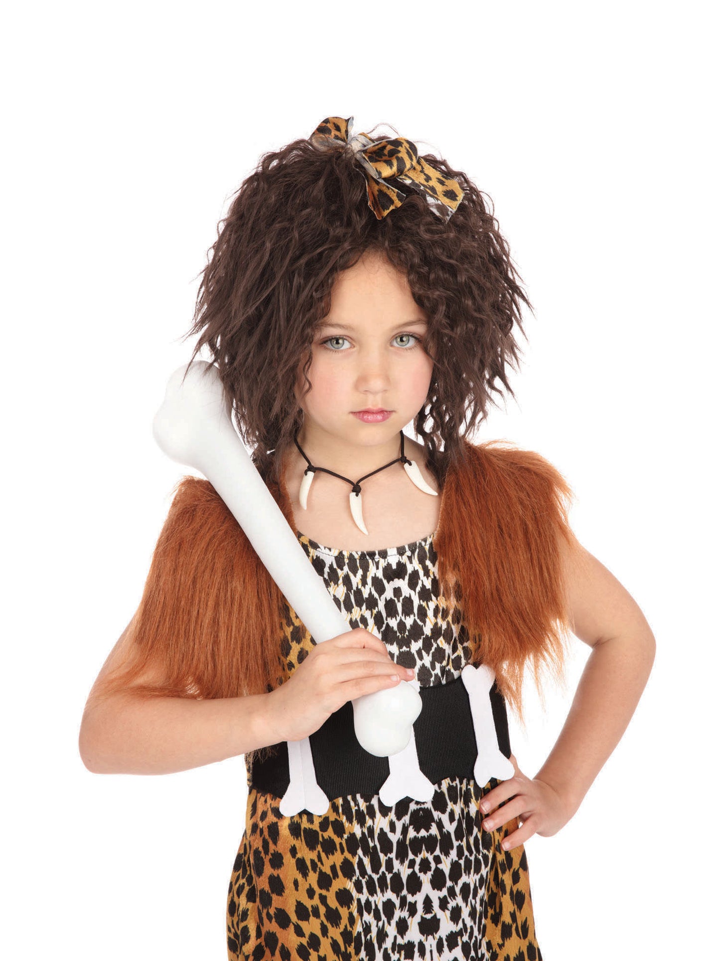 Rubies Cave Girl Kinderkostüm mit Perücke für Mädchen – Detailansicht