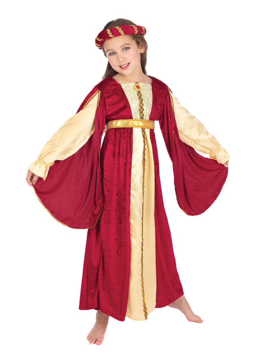 Rubies Regal Princess Kinderkostüm für Mädchen mit Kleid, Headpiece und Gürtel – Produktansicht