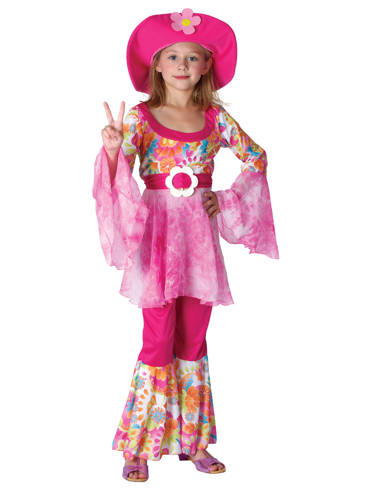 Rubies Hippy Diva Girl (L) Kinderkostüm für Mädchen