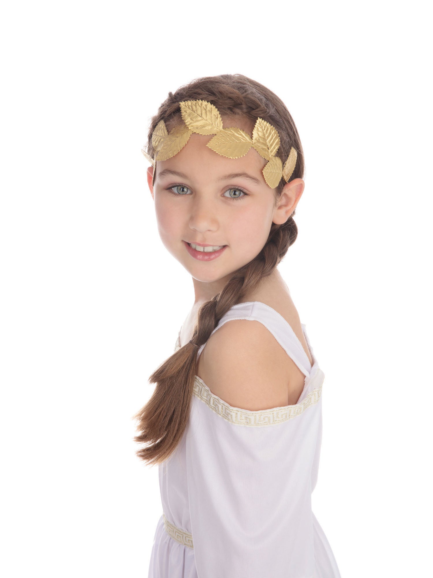 Rubies Roman Goddess Kinderkostüm für Mädchen mit Kleid und Headpiece – Detailansicht