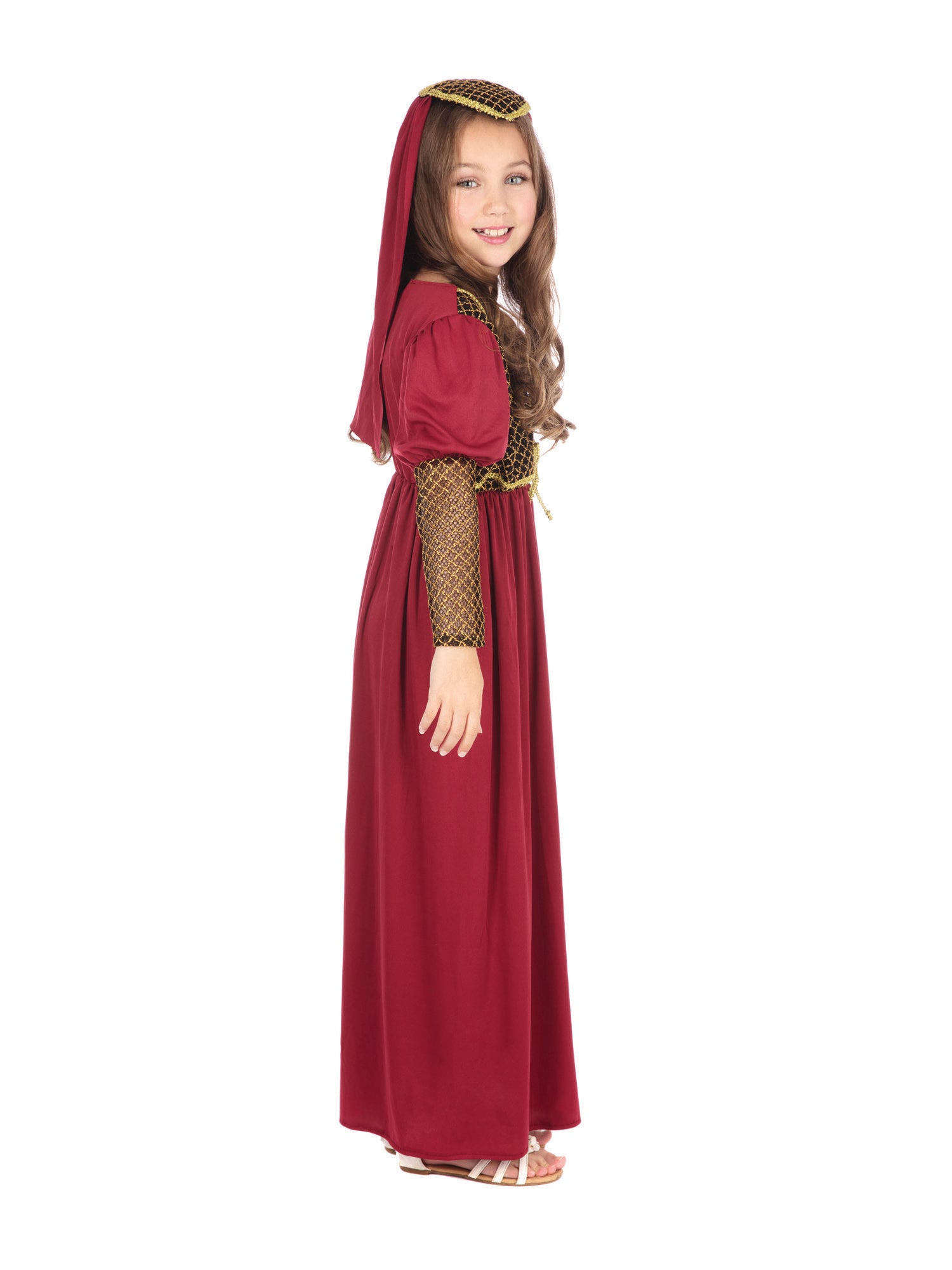 Rubies Juliet Kinderkostüm für Mädchen mit Kleid und Headpiece – Detailansicht