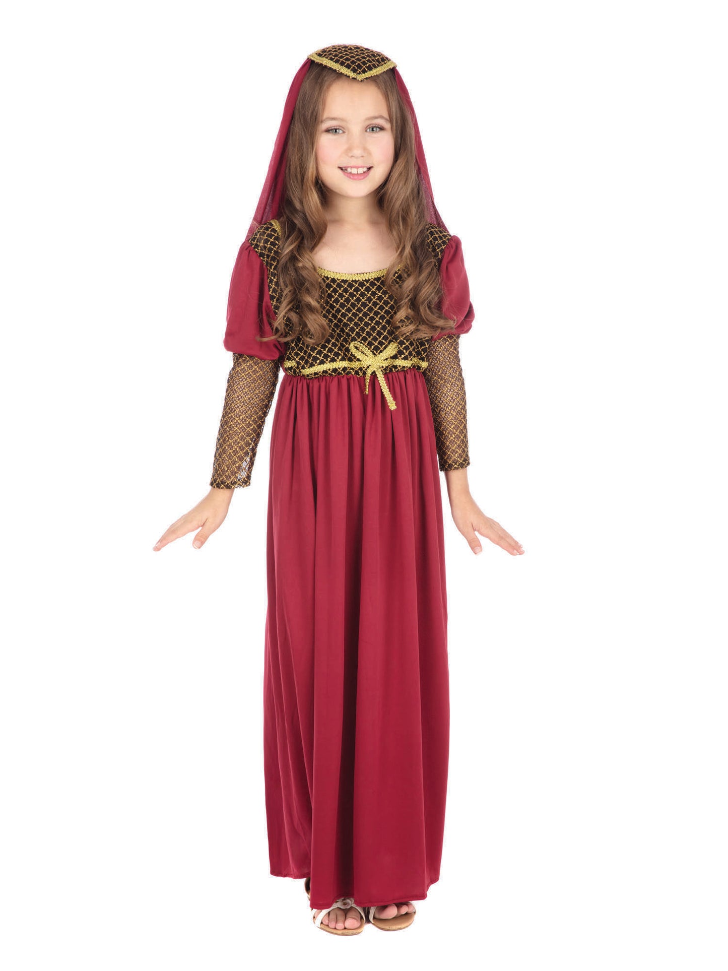 Rubies Juliet Kinderkostüm für Mädchen mit Kleid und Headpiece – Seitenansicht