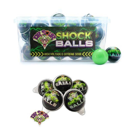 Dr. Sour Shock Balls 18 g – Saure Fruchtgummis mit grünem Apfelgeschmack 50 Stück