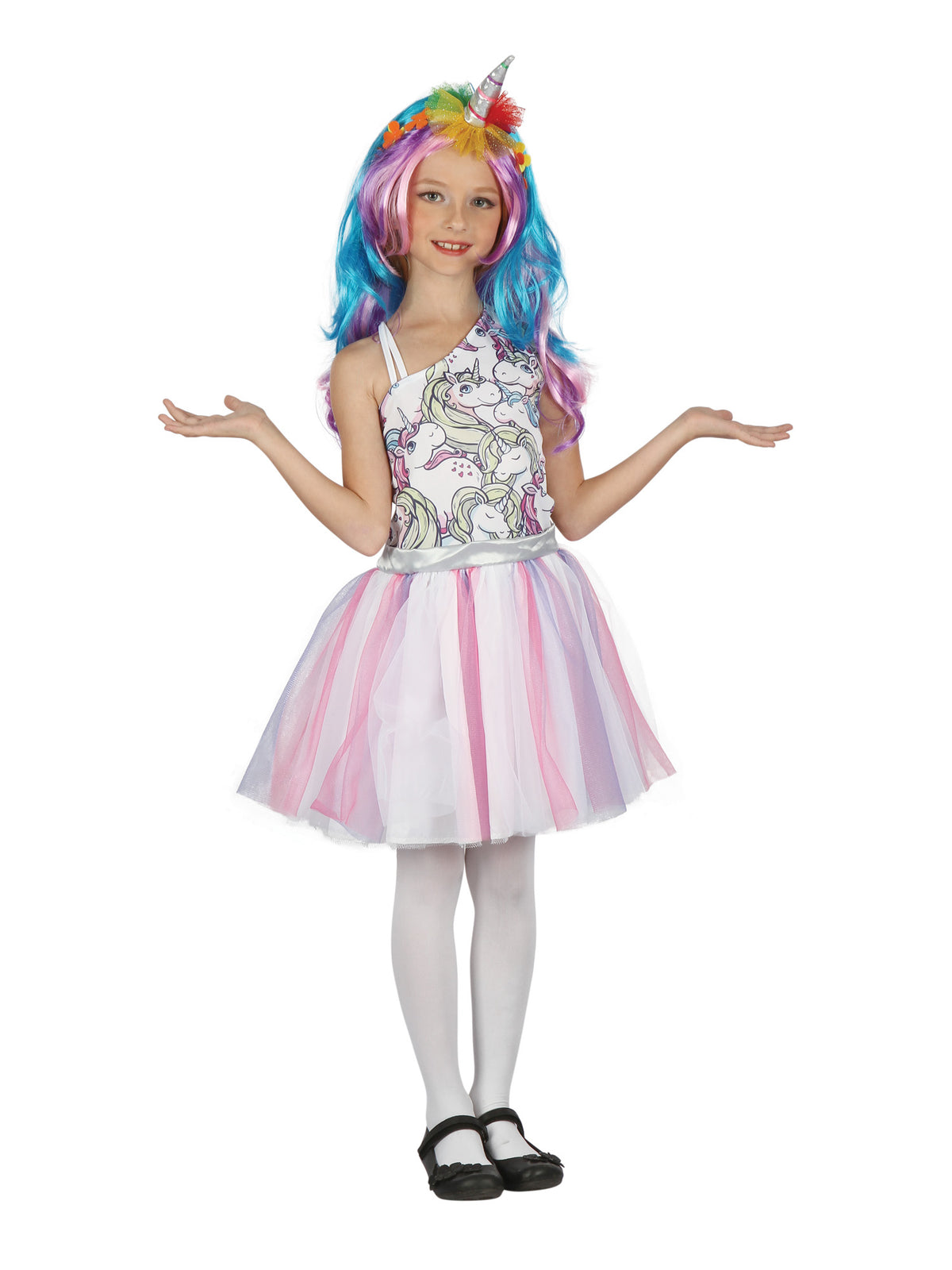 Rubies Unicorn Dress (Headpiece + Wig) (M) Kinderkostüm für Mädchen