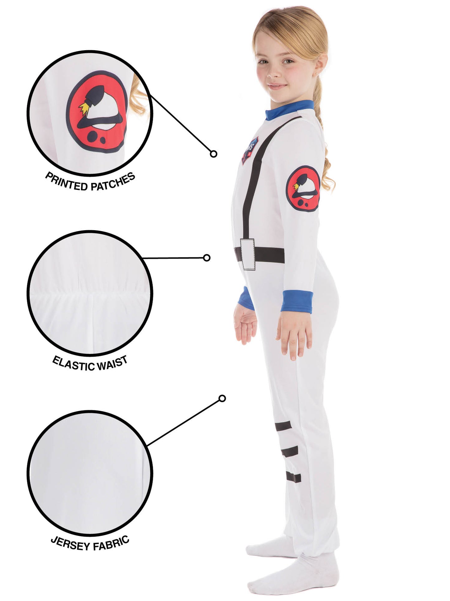 Rubies Astronaut Kinderkostüm für Jungen – Unisex-Overall – Rückansicht
