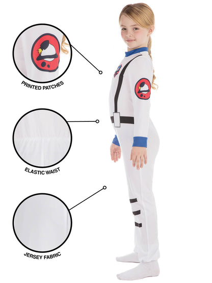 Rubies Astronaut Kinderkostüm mit Unisex-Overall – Rückansicht