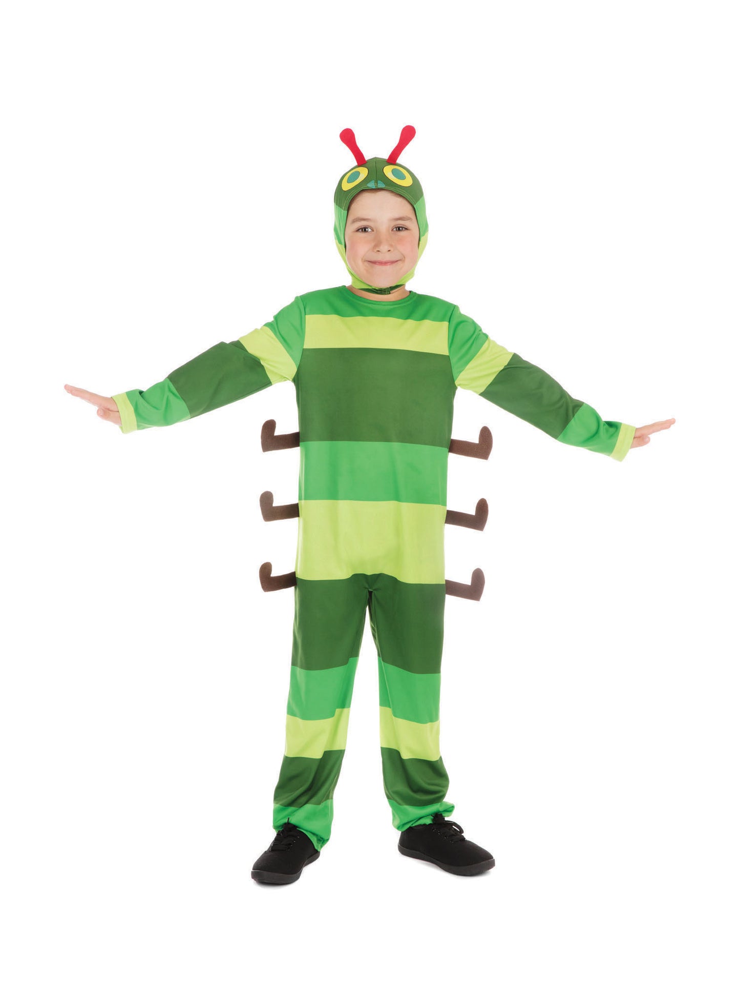 Rubies Caterpillar Kinderkostüm Unisex mit Overall und Headpiece – Seitenansicht