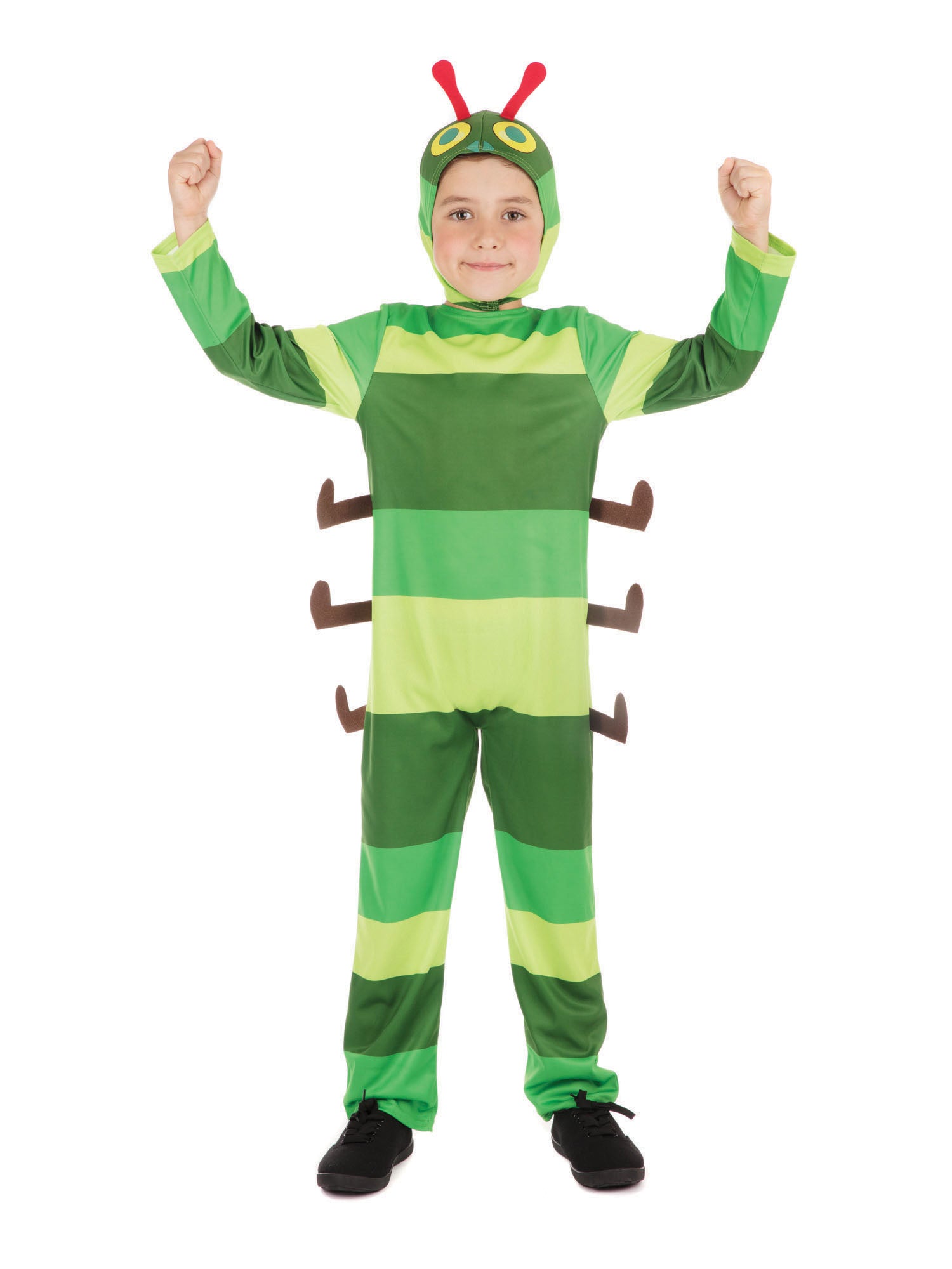 Rubies Caterpillar Kinderkostüm Unisex mit Overall und Headpiece – Rückansicht