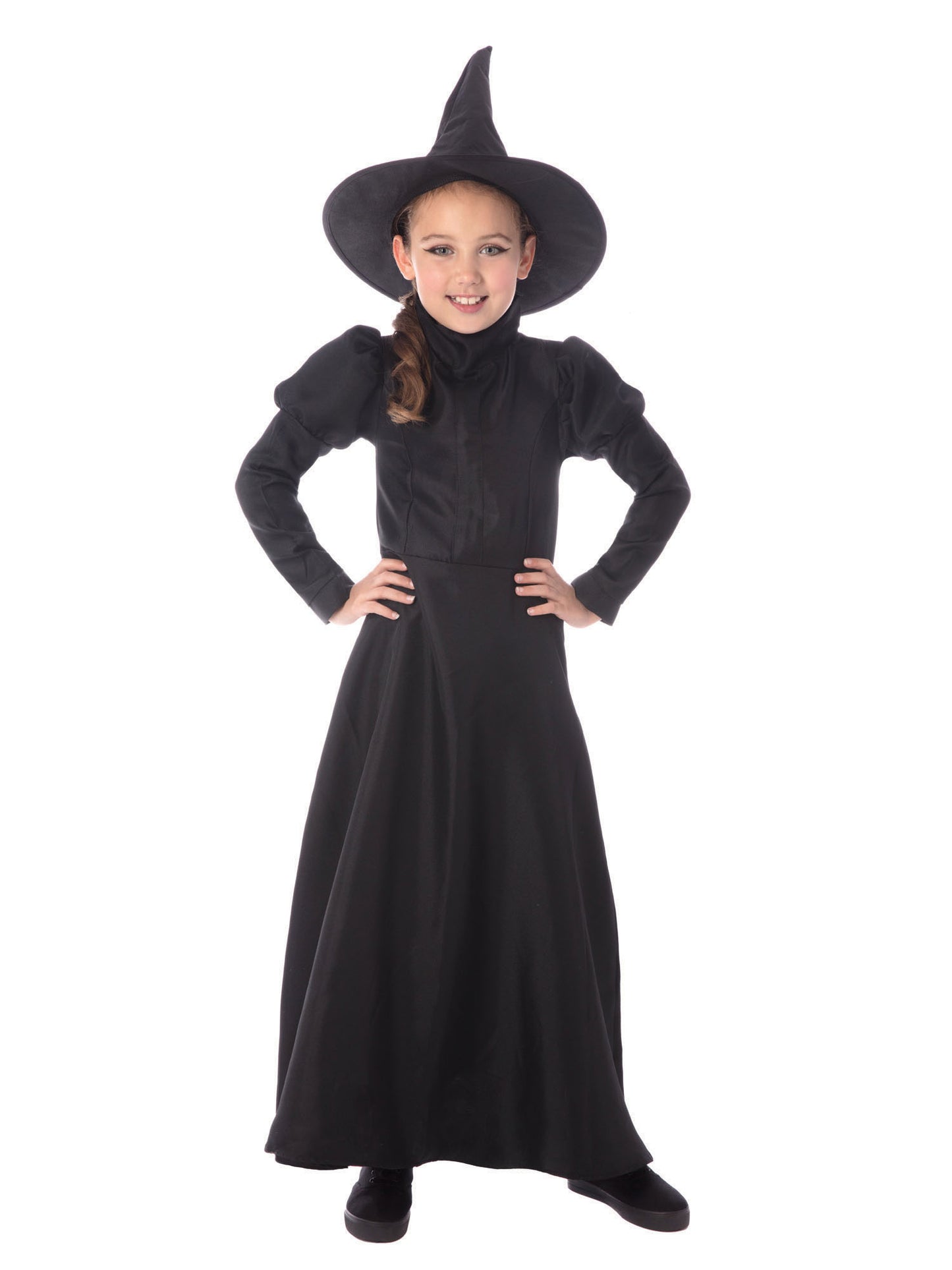 Rubies Wickedest Witch Kinderkostüm für Mädchen mit Kleid Unterrock und Hut – Produktansicht
