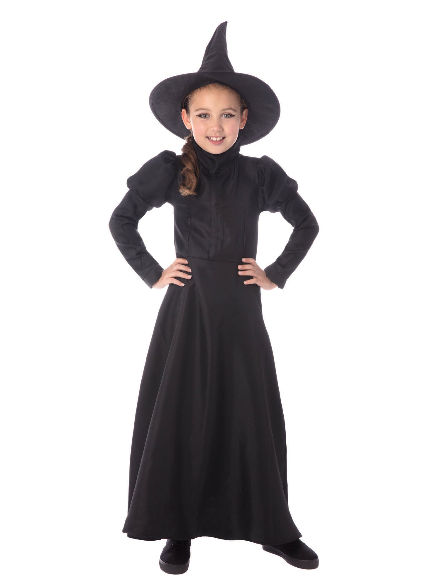 Rubies Wickedest Witch Kinderkostüm für Mädchen mit Kleid Unterrock und Hut – Produktansicht